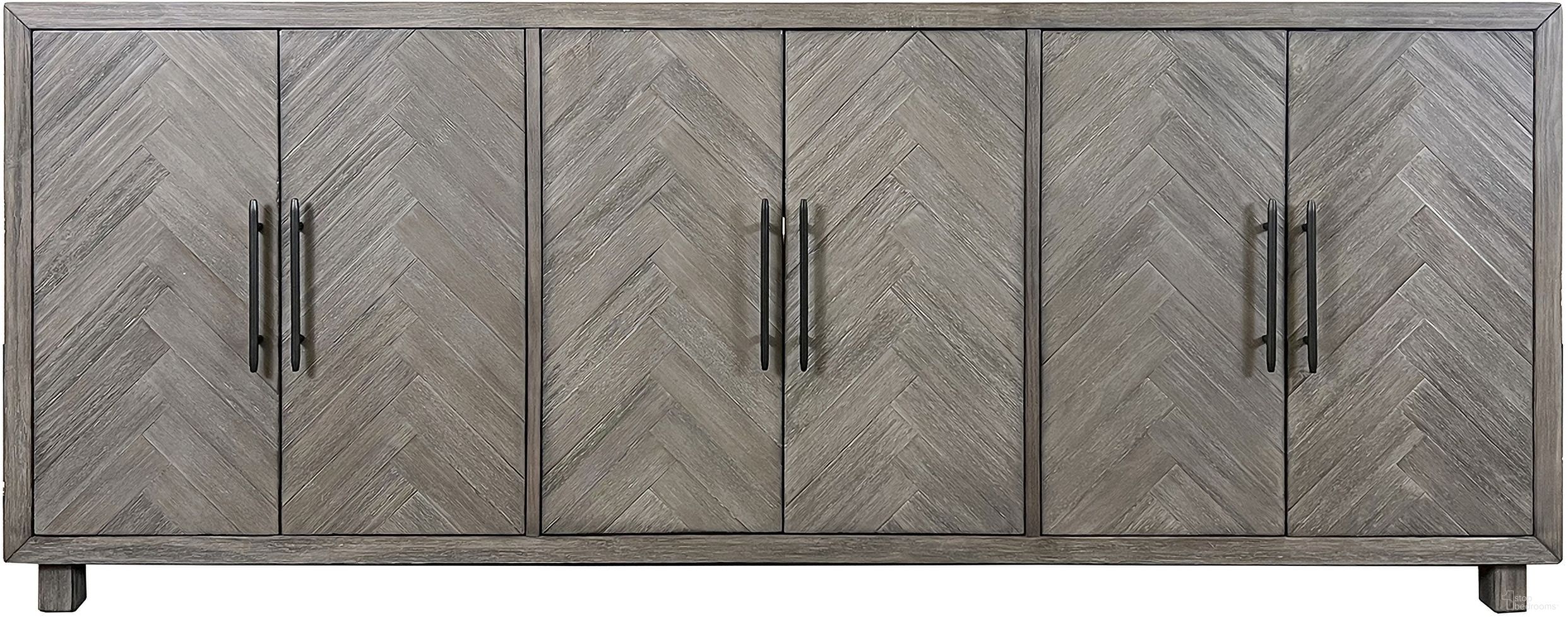 Palisades 90 Inch Six Door TV Console In Gray