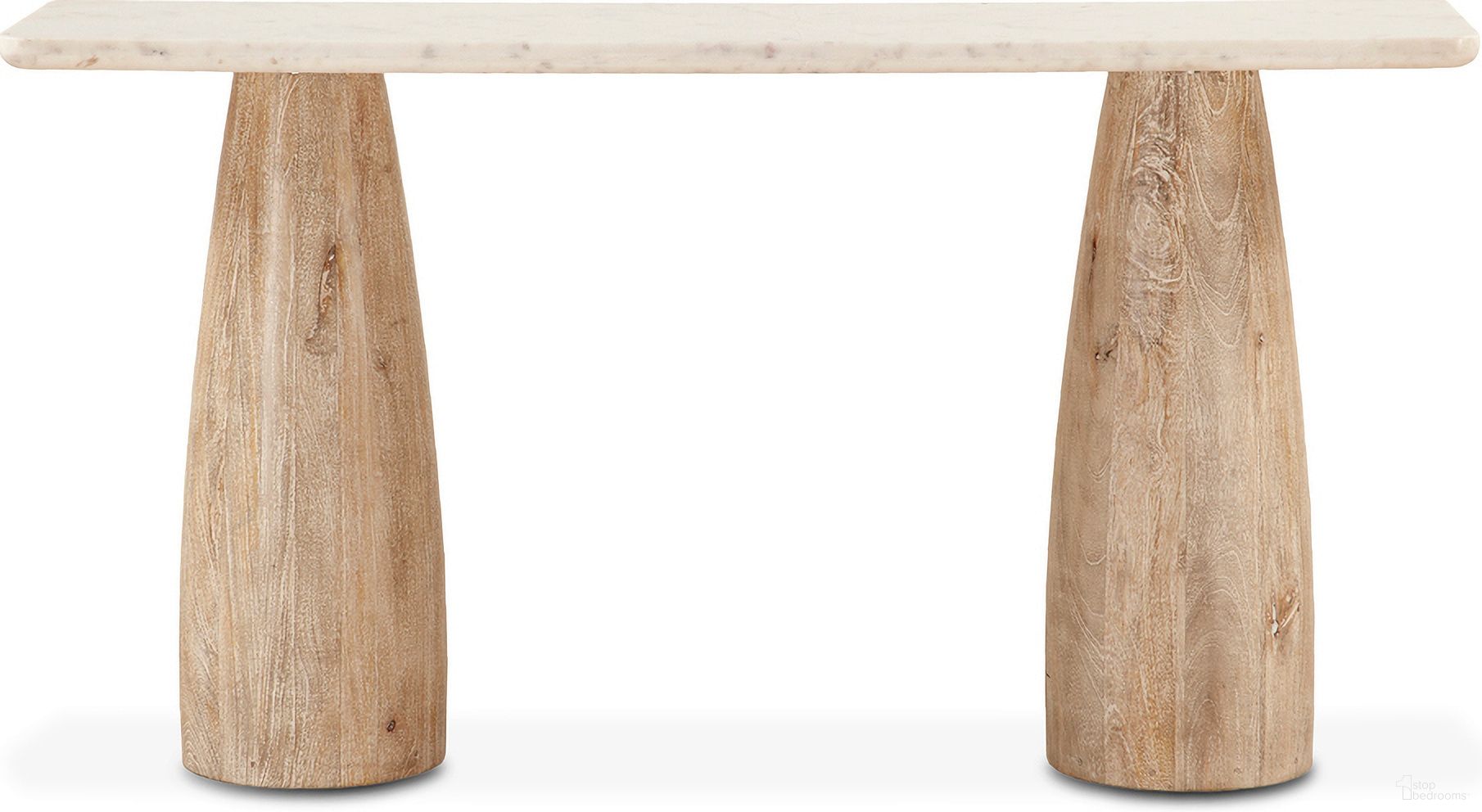 Palm Desert 60 Inch Console Table In White Marble with Mod Base