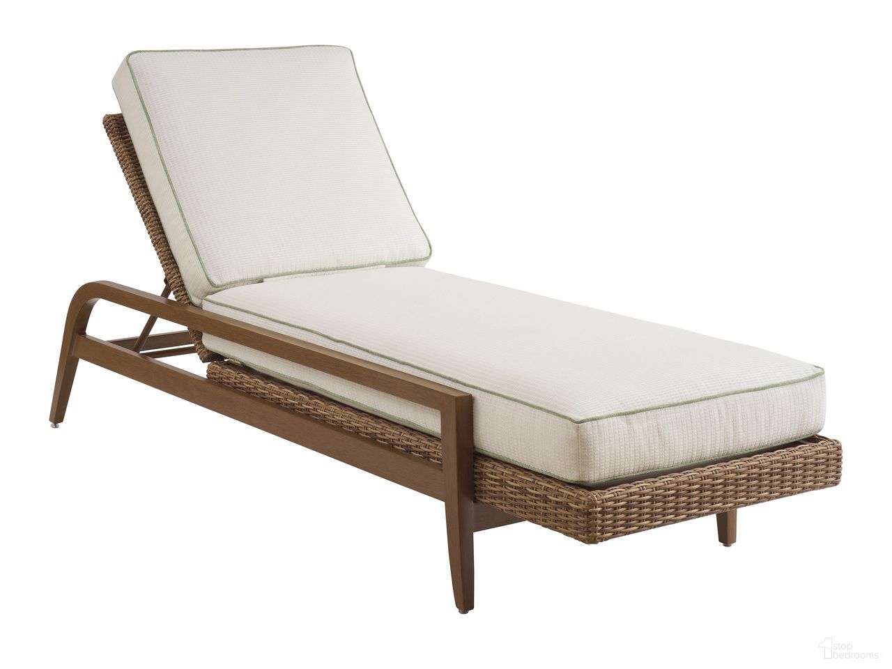 The appearance of Palm Desert Poolside Chaise In Dark Brown designed by Tommy Bahama in the transitional interior design. This dark brown piece of furniture  was selected by 1StopBedrooms from Palm Desert Poolside Collection to add a touch of cosiness and style into your home. Sku: 3340-75-60. Material: Aluminium.
