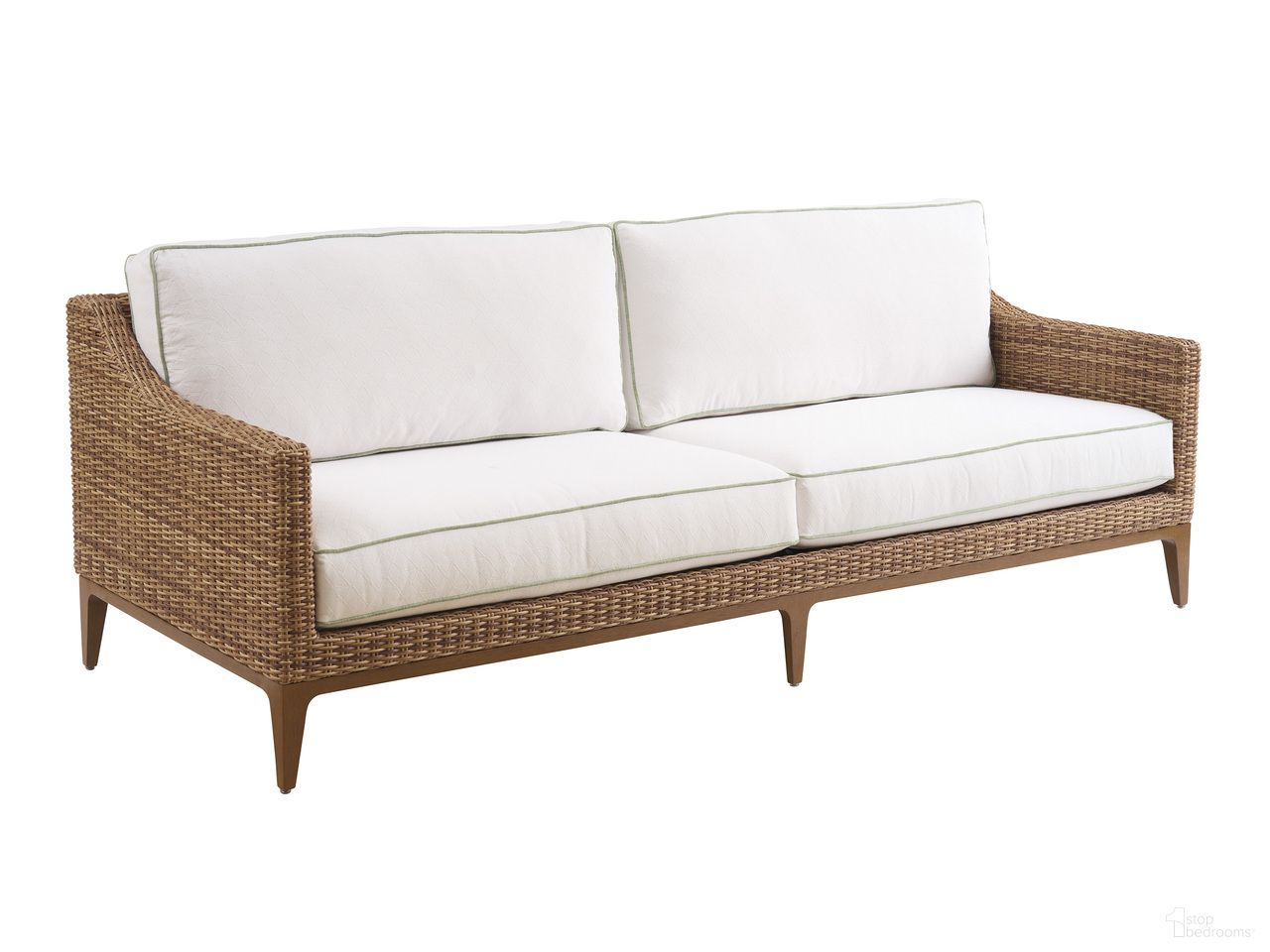 The appearance of Palm Desert Poolside Sofa In Dark Brown designed by Tommy Bahama in the transitional interior design. This dark brown piece of furniture was selected by 1StopBedrooms from Palm Desert Poolside Collection to add a touch of cosiness and style into your home. Sku: 3340-33-60. Material: Aluminium.