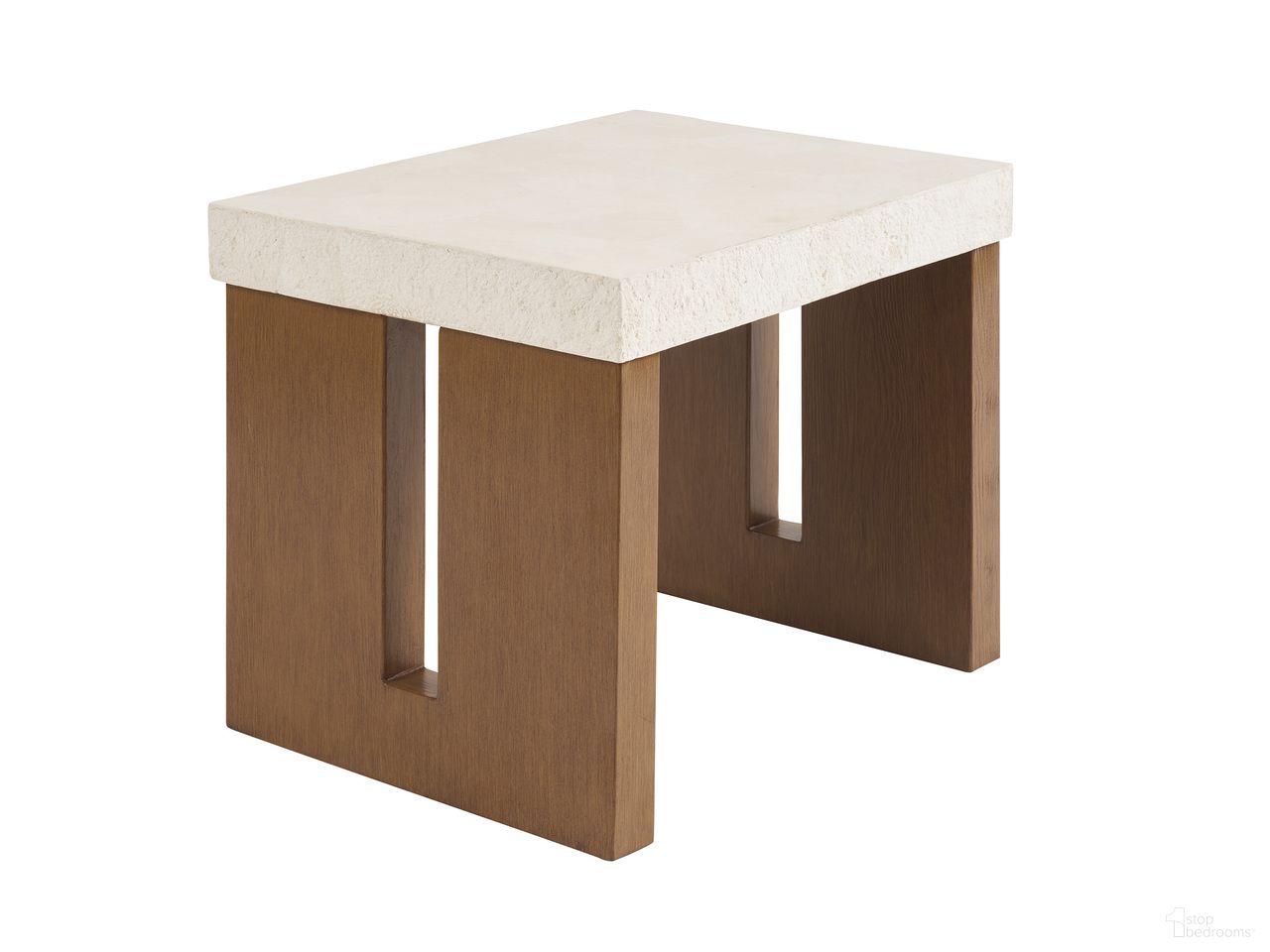 The appearance of Palm Desert Rectangular End Table In Brown designed by Tommy Bahama in the modern / contemporary interior design. This brown piece of furniture was selected by 1StopBedrooms from Palm Desert Collection to add a touch of cosiness and style into your home. Sku: 3340-955C. Table Top Shape: Rectangular. Material: Agate.