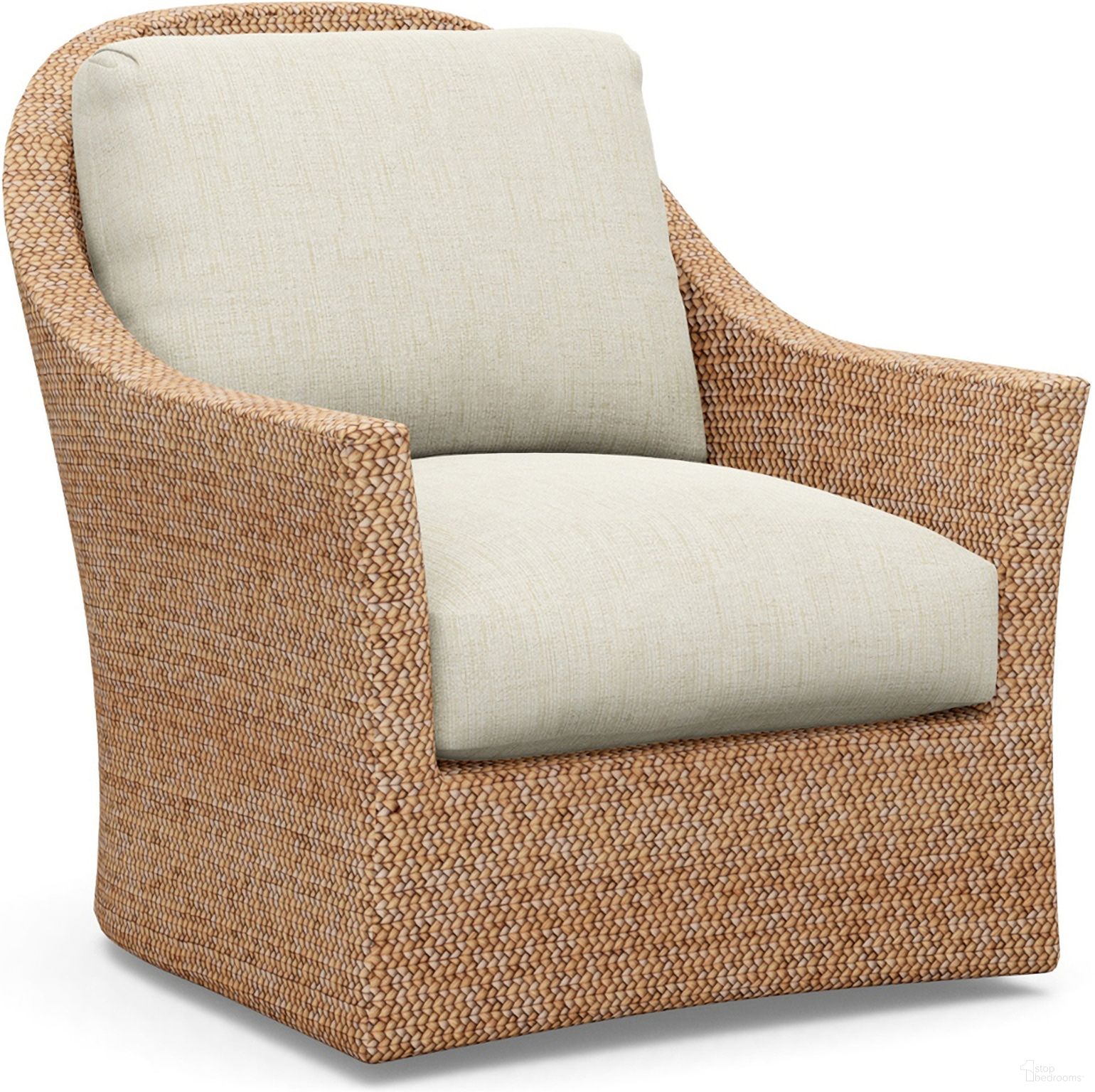 The appearance of Palm Desert Soren Swivel Chair designed by Tommy Bahama in the transitional interior design. This beige piece of furniture was selected by 1StopBedrooms from Palm Desert Collection to add a touch of cosiness and style into your home. Sku: 1934-11SW-44.