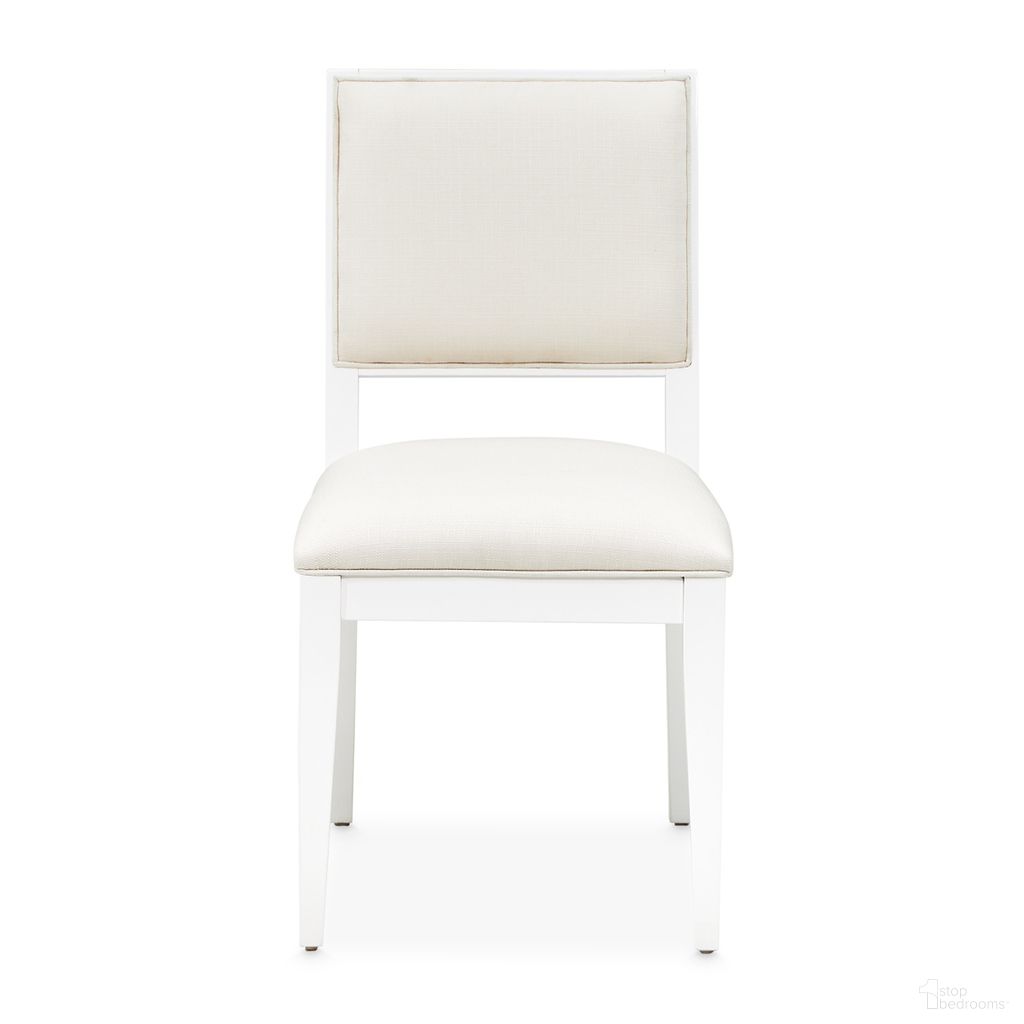 The appearance of Palm Gate Dining Side Chair Set of 2 In Cloud White designed by Michael Amini in the modern / contemporary interior design. This cloud white piece of furniture was selected by 1StopBedrooms from Palm Gate Collection to add a touch of cosiness and style into your home. Sku: N9086003-108. Material: Wood. Chair Type: Side Chair.