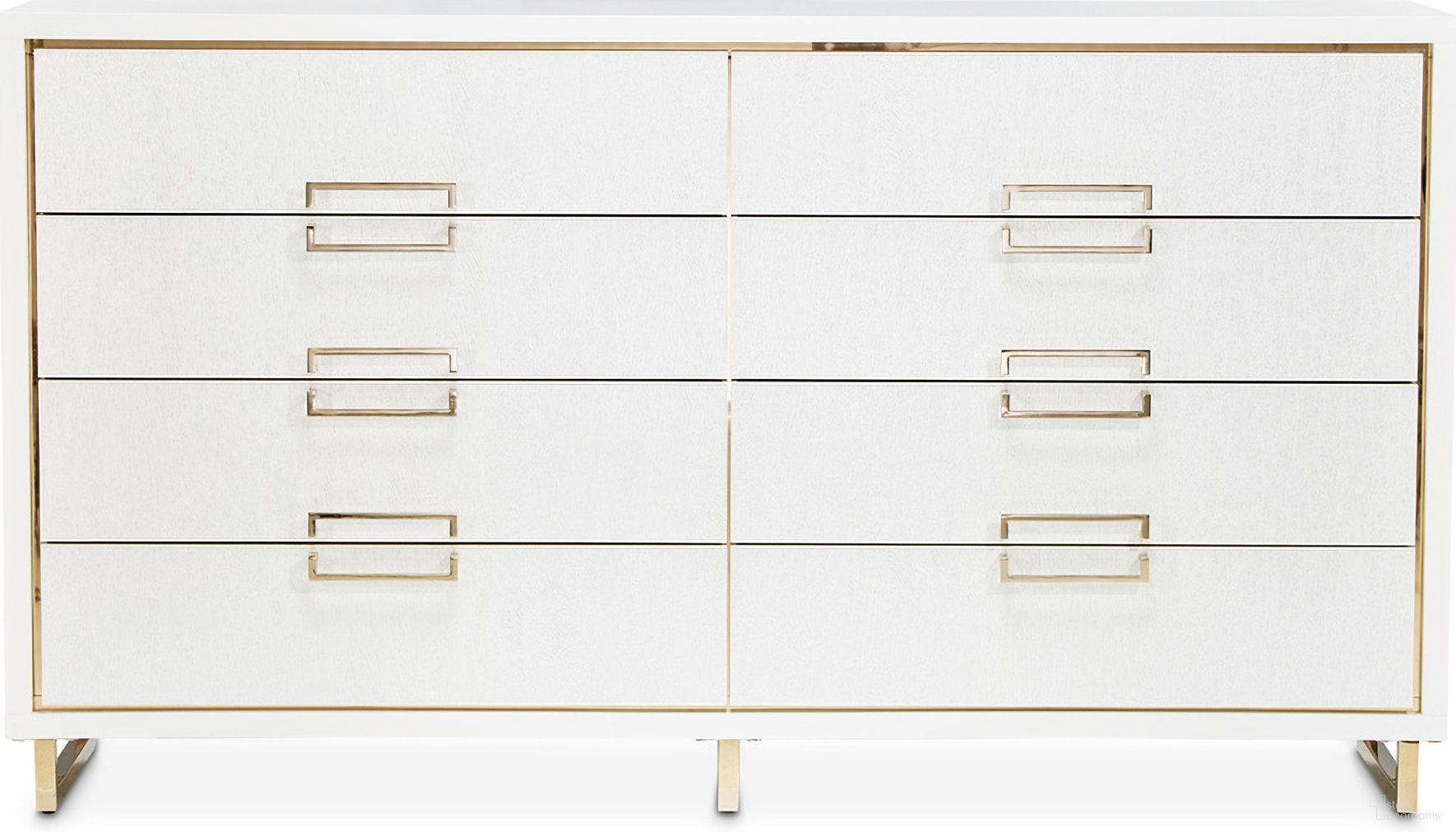 The appearance of Palm Gate Dresser In Cloud White designed by Michael Amini in the modern / contemporary interior design. This cloud white piece of furniture was selected by 1StopBedrooms from Palm Gate Collection to add a touch of cosiness and style into your home. Sku: N9086050SA-108. Material: Wood.