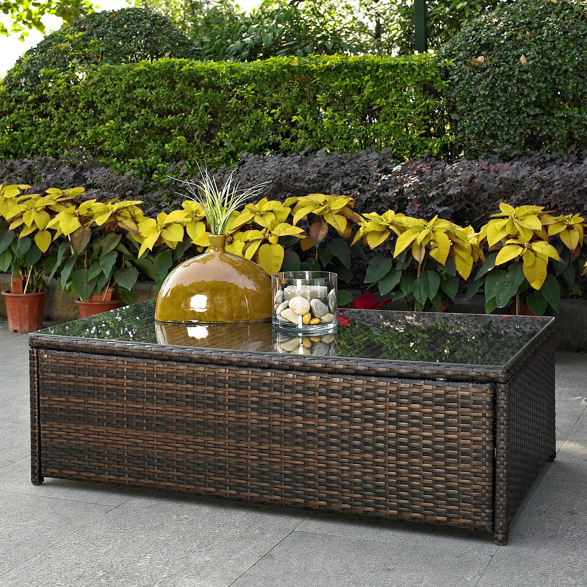 The appearance of Palm Harbor Wicker Outdoor Coffee Table In Brown designed by Crosley Brands in the modern / contemporary interior design. This brown piece of furniture was selected by 1StopBedrooms from Palm Harbor Collection to add a touch of cosiness and style into your home. Sku: CO7201-BR. Material: Steel.