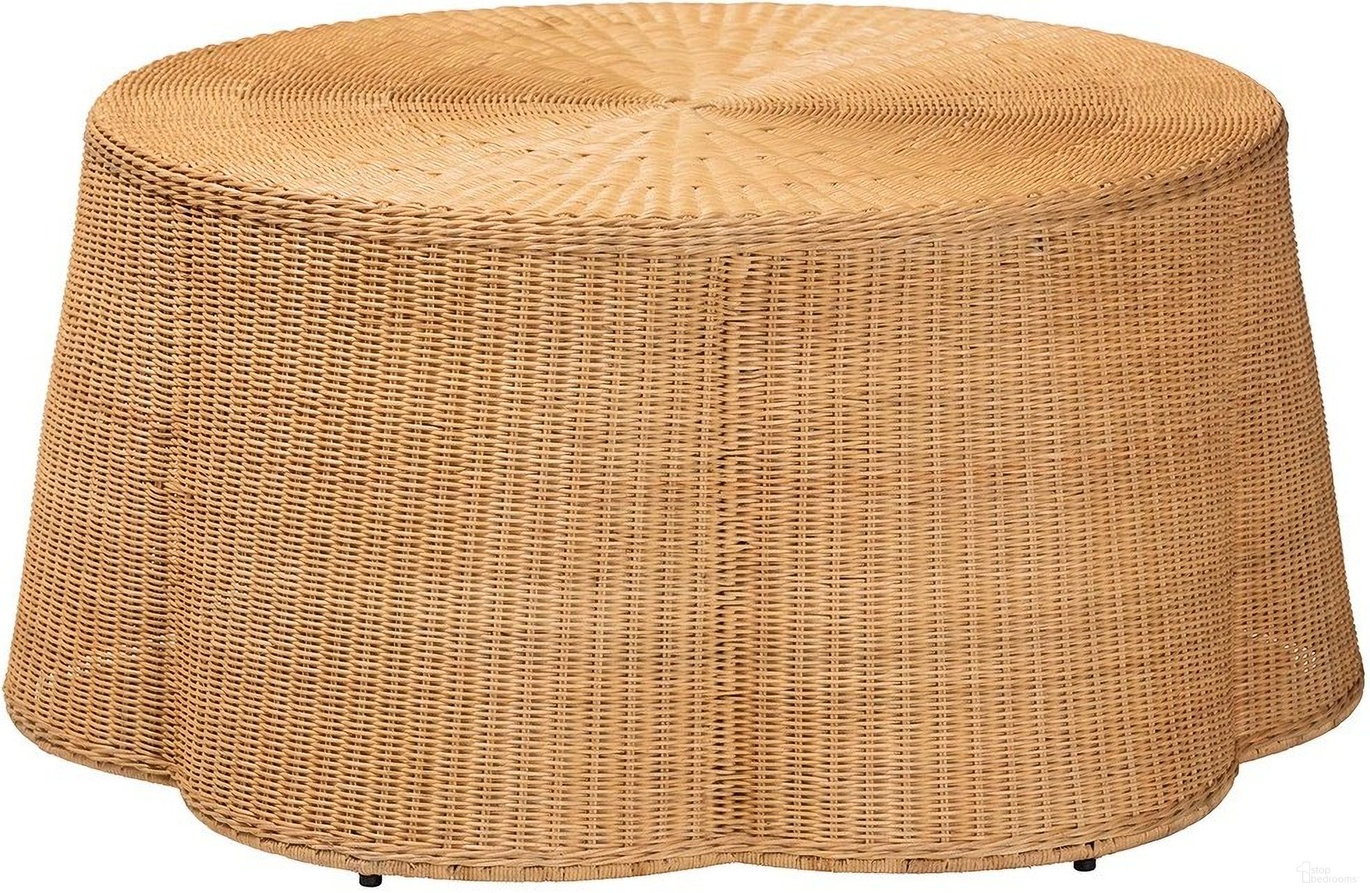 The appearance of Palm Scallop Rattan Coffee Table In Light Honey designed by Baxton Studio in the bohemian interior design. This light honey piece of furniture  was selected by 1StopBedrooms from Palm Collection to add a touch of cosiness and style into your home. Sku: Palm-Light Honey Rattan-Coffee Table. Material: Natural Rattan.