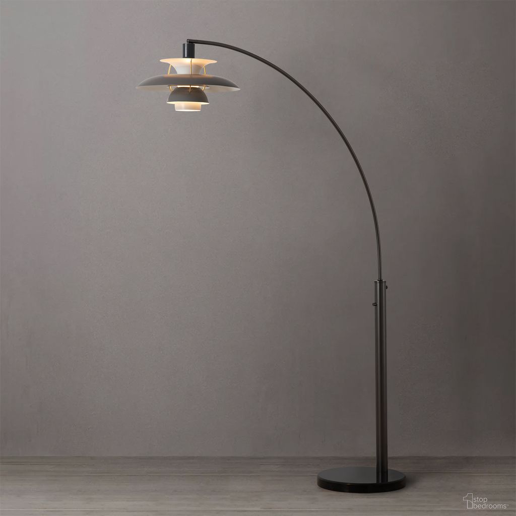 Palm Springs 87 Inch 1 Light Arc Floor Lamp In Gunmetal and Gray