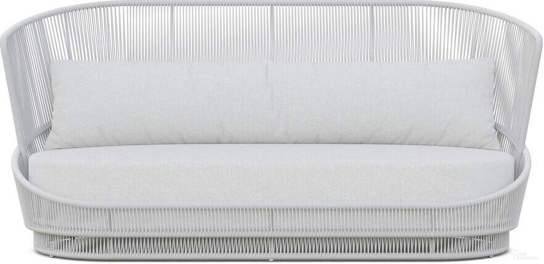 The appearance of Palma 3 Seat Sofa with Cushion In Polar and Matte White designed by Azzurro Living in the coastal interior design. This polar/matte white piece of furniture  was selected by 1StopBedrooms from Palma Collection to add a touch of cosiness and style into your home. Sku: PMA-TR17S3-CU. Material: Aluminum.