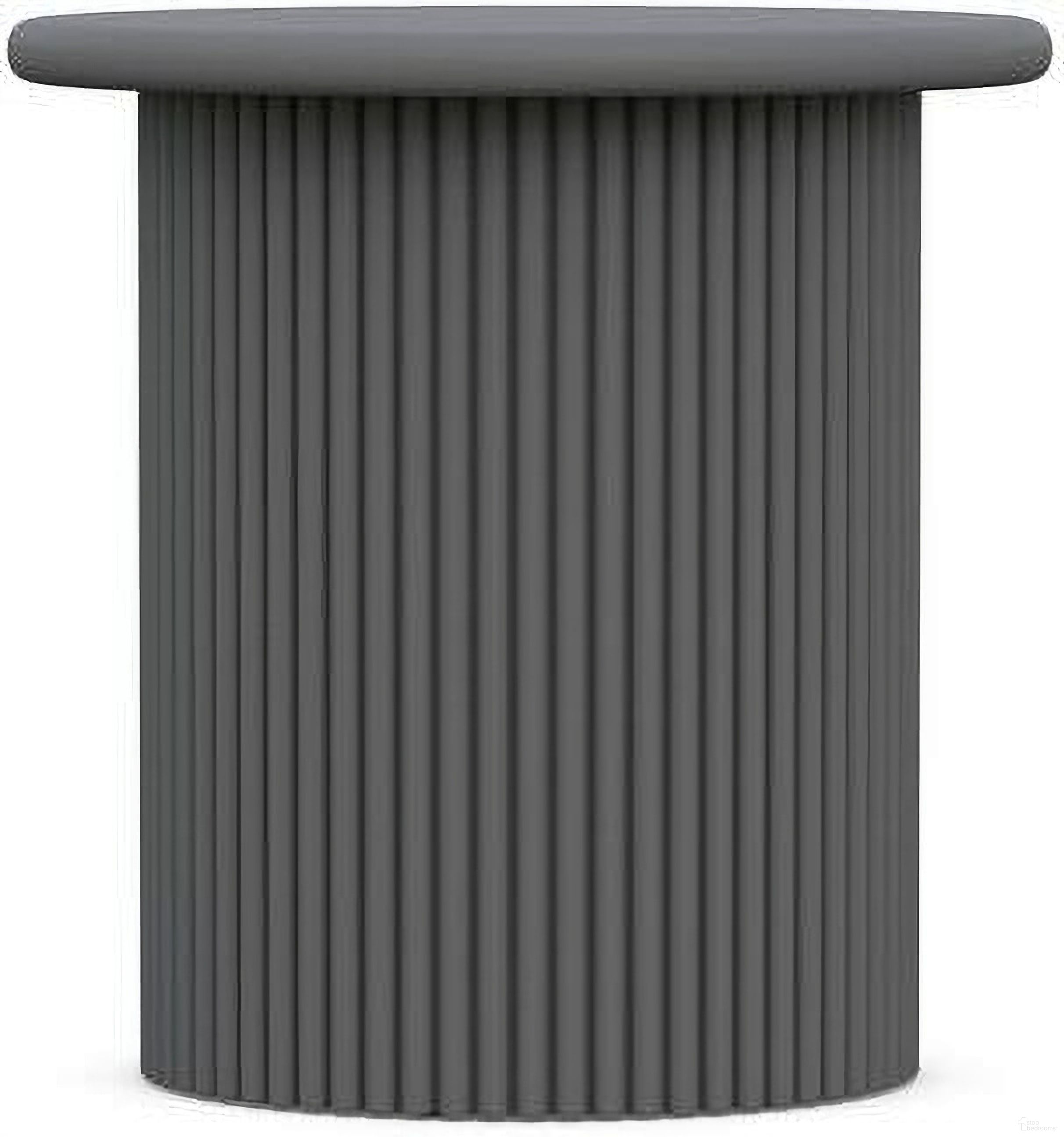 The appearance of Palma Side Table In Matte Charcoal designed by Azzurro Living in the coastal interior design. This matte charcoal piece of furniture was selected by 1StopBedrooms from Palma Collection to add a touch of cosiness and style into your home. Sku: PMA-A16ST. Material: Aluminum.