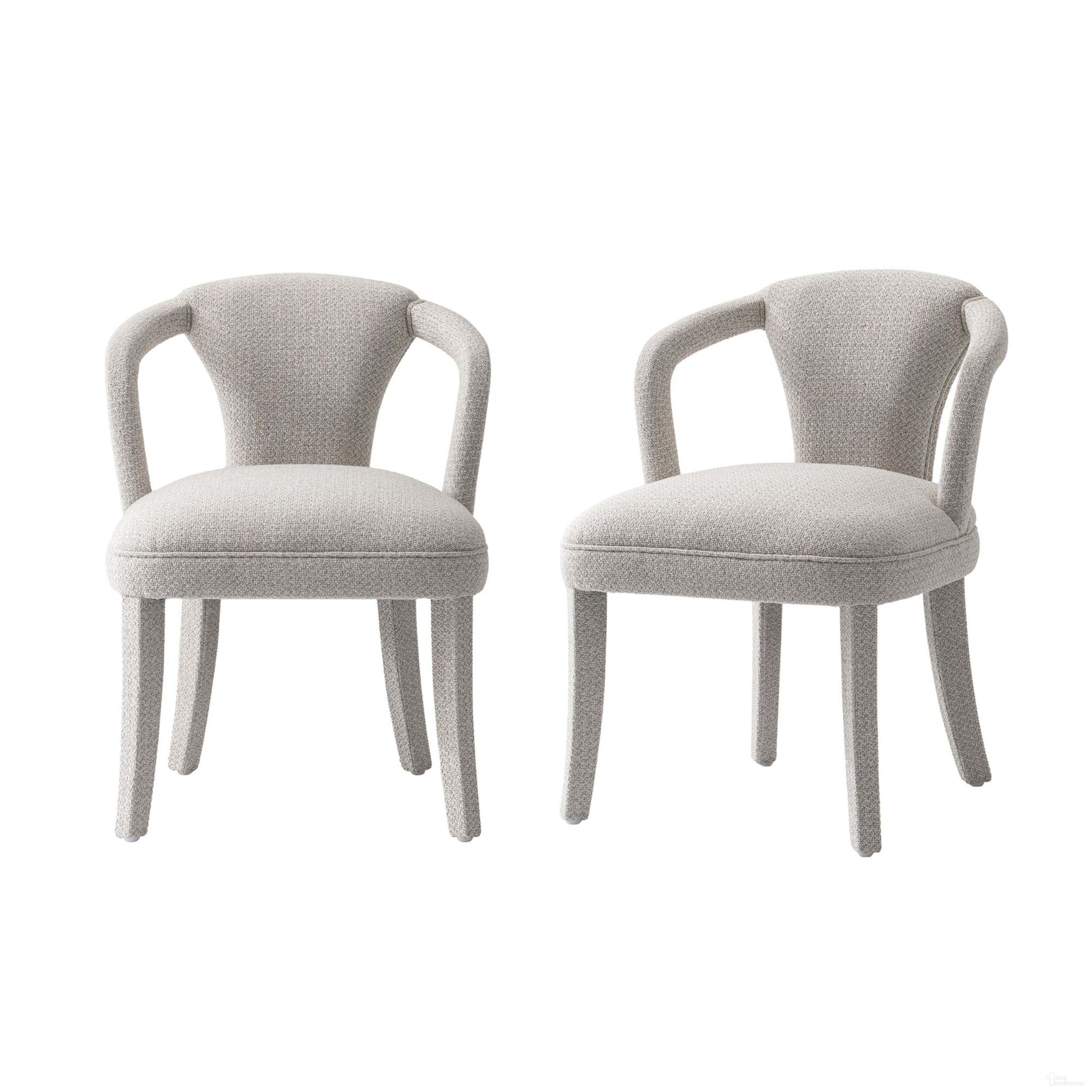 The appearance of Palmer Dining Armchair Set of 2 In Silver Lining designed by Manhattan Comfort in the transitional interior design. This silver piece of furniture  was selected by 1StopBedrooms from Palmer Collection to add a touch of cosiness and style into your home. Sku: DC088AR-GD;DC088AR-GD. Material: Wood. Chair Type: Arm Chair.