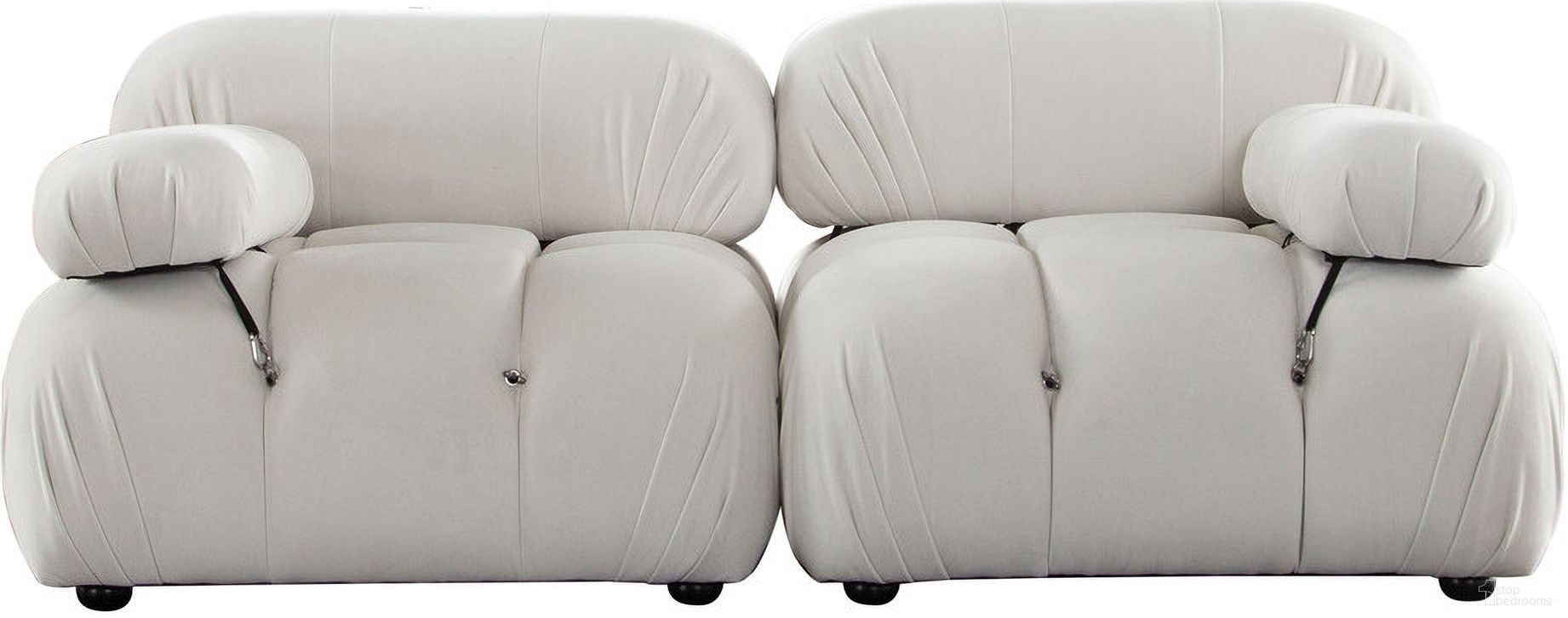 The appearance of Paloma 2Pc Modular 74 Inch Sofa In Light Cream Velvet designed by Diamond Sofa in the modern / contemporary interior design. This cream piece of furniture was selected by 1StopBedrooms from Paloma Collection to add a touch of cosiness and style into your home. Sku: PALOMALCCM;PALOMARCCM. Material: Velvet.