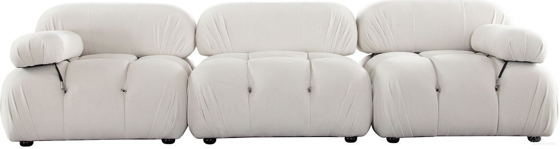 The appearance of Paloma 3Pc Modular 111 Inch Sofa In Light Cream Velvet designed by Diamond Sofa in the modern / contemporary interior design. This cream piece of furniture  was selected by 1StopBedrooms from Paloma Collection to add a touch of cosiness and style into your home. Sku: PALOMALCCM;PALOMAACCM;PALOMARCCM. Material: Velvet.