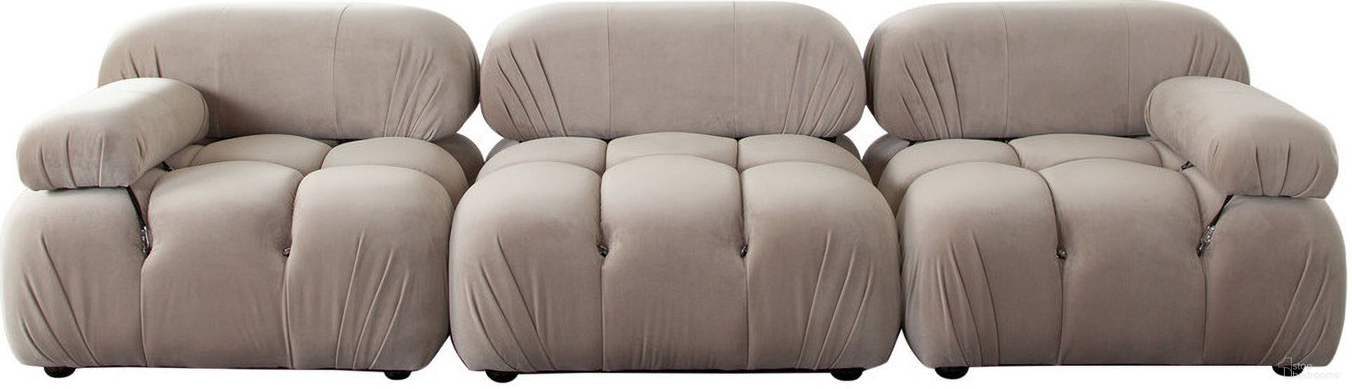 The appearance of Paloma 3Pc Modular 111 Inch Sofa In Mink Tan Velvet designed by Diamond Sofa in the modern / contemporary interior design. This tan piece of furniture was selected by 1StopBedrooms from Paloma Collection to add a touch of cosiness and style into your home. Sku: PALOMALCTN;PALOMAACTN;PALOMARCTN. Material: Fabric.
