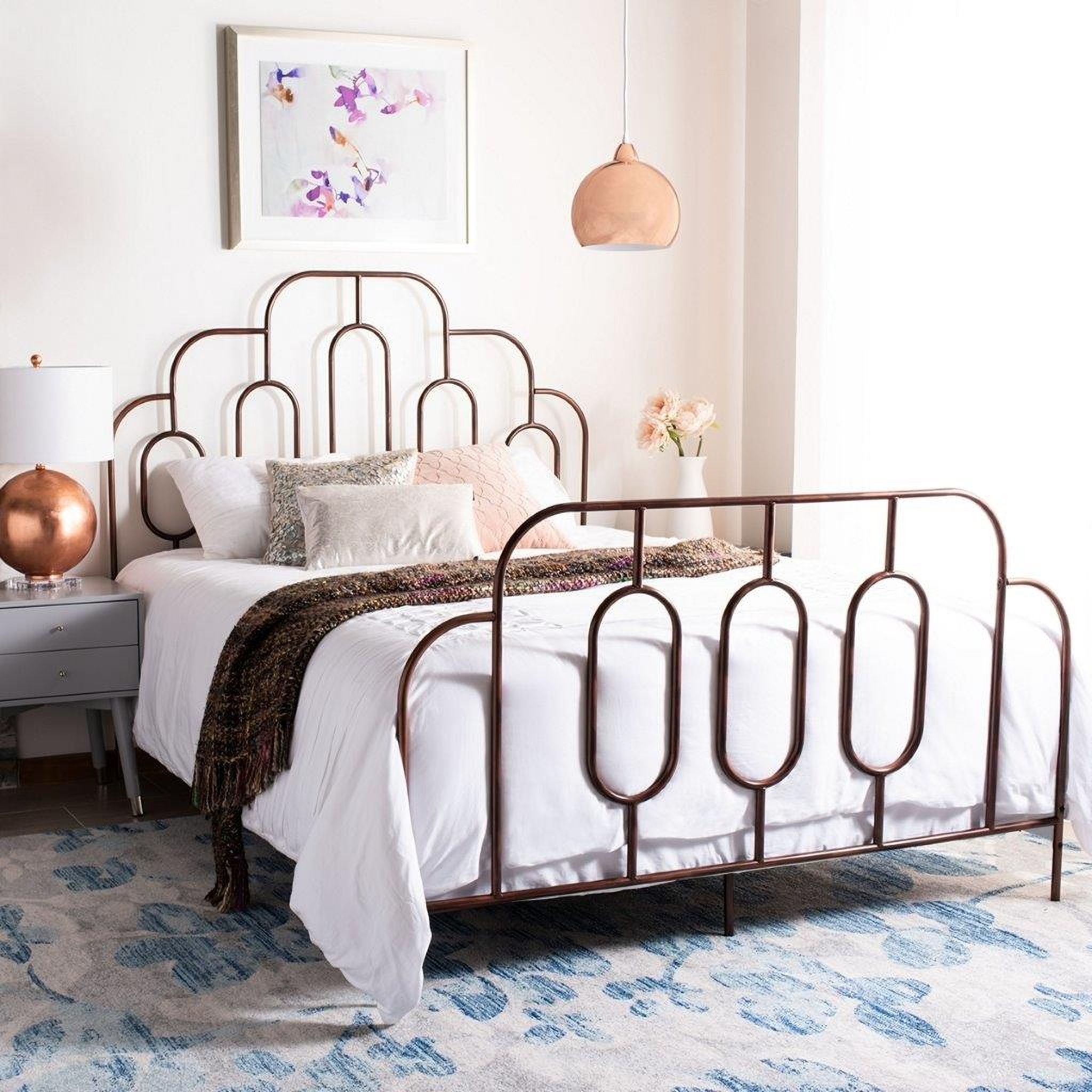 Paloma Antique Bronze Metal Queen Retro Bed
