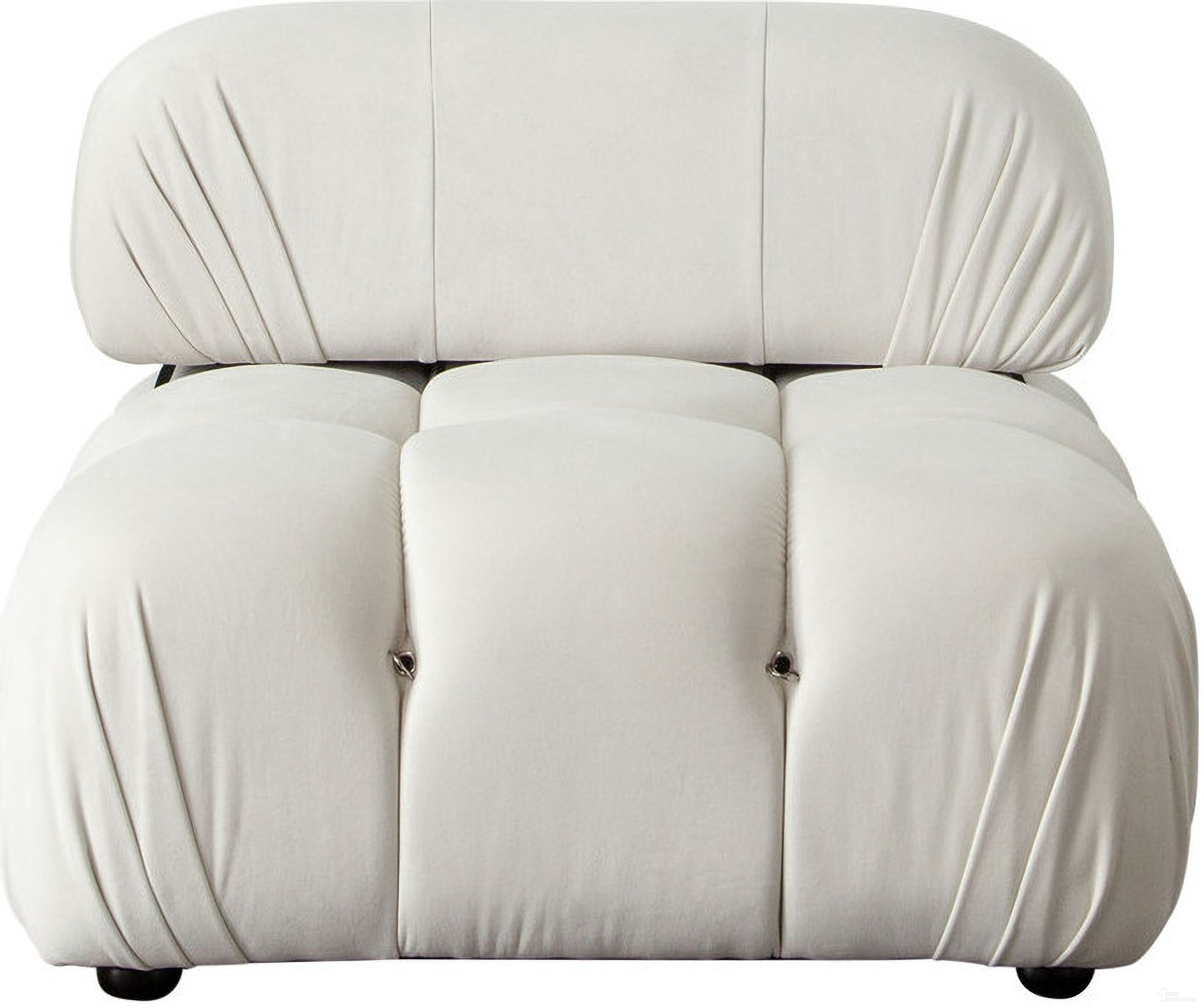 The appearance of Paloma Armless Chair In Light Cream Velvet designed by Diamond Sofa in the modern / contemporary interior design. This cream piece of furniture  was selected by 1StopBedrooms from Paloma Collection to add a touch of cosiness and style into your home. Sku: PALOMAACCM. Material: Velvet.