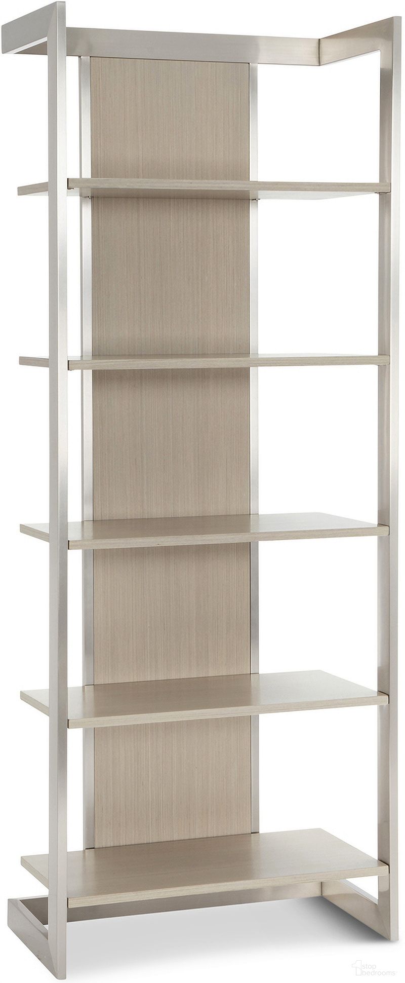 The appearance of Paloma Etagere designed by Bernhardt in the modern / contemporary interior design. This linear gray/brushed silver piece of furniture  was selected by 1StopBedrooms from Axiom Collection to add a touch of cosiness and style into your home. Sku: D13810. Material: Metal.