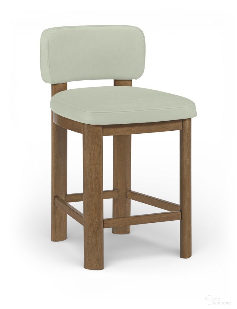 Paloma Vegan Leather Upholstered Counter Stool Set of 2 In Mint