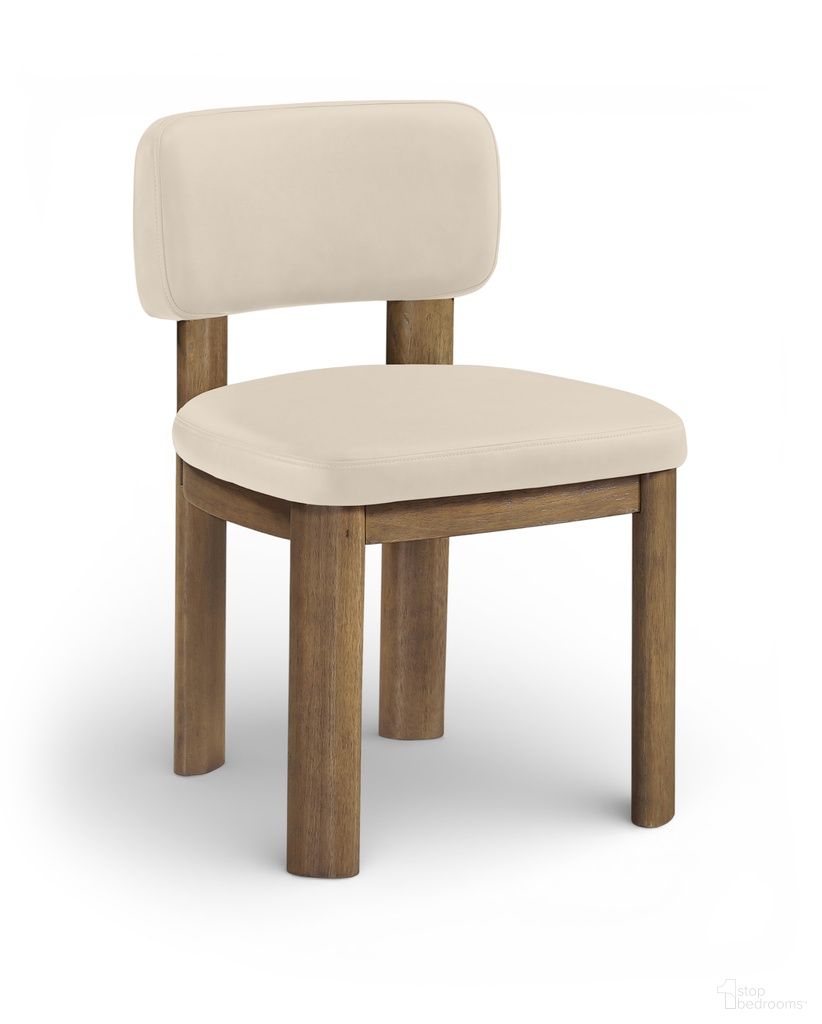 Paloma Vegan Leather Upholstered Dining Chair Set of 2 In Beige