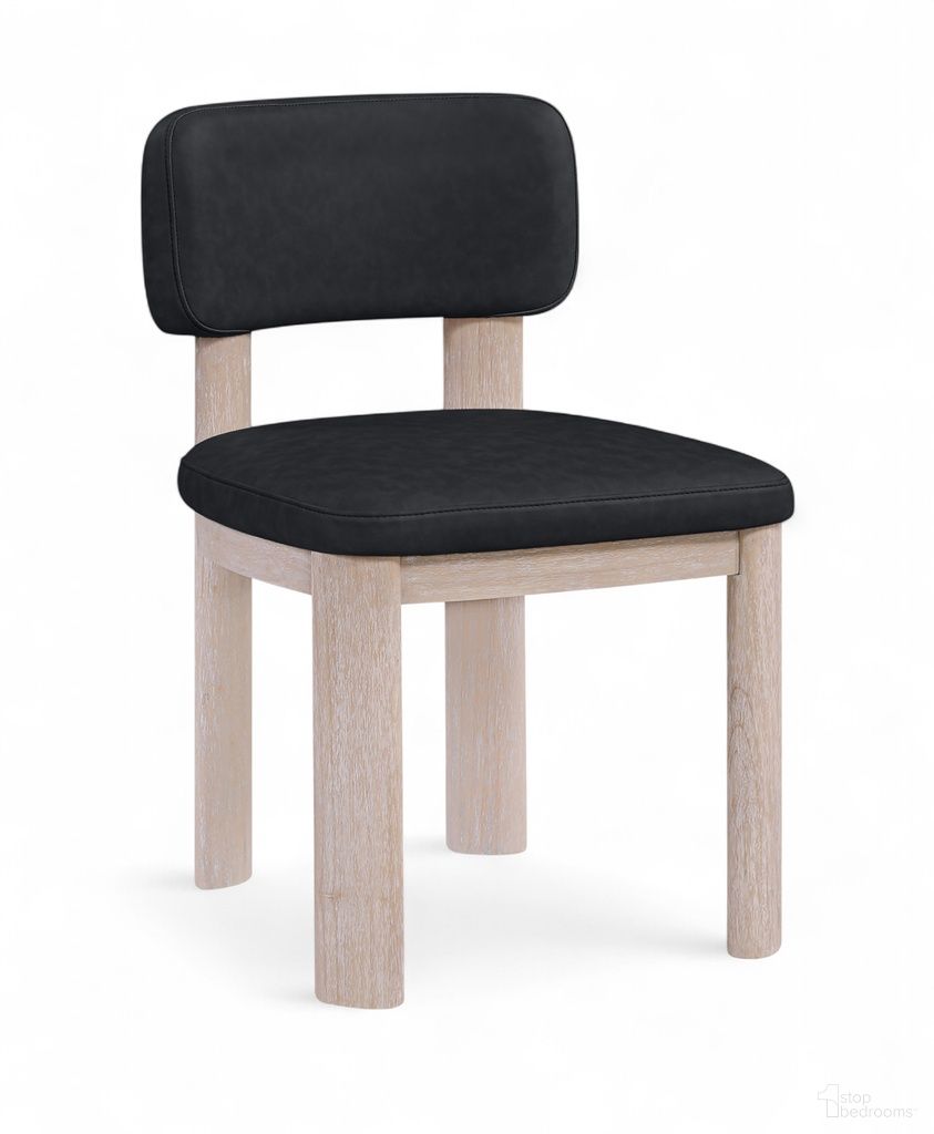 Paloma Vegan Leather Upholstered Dining Chair Set of 2 In Black