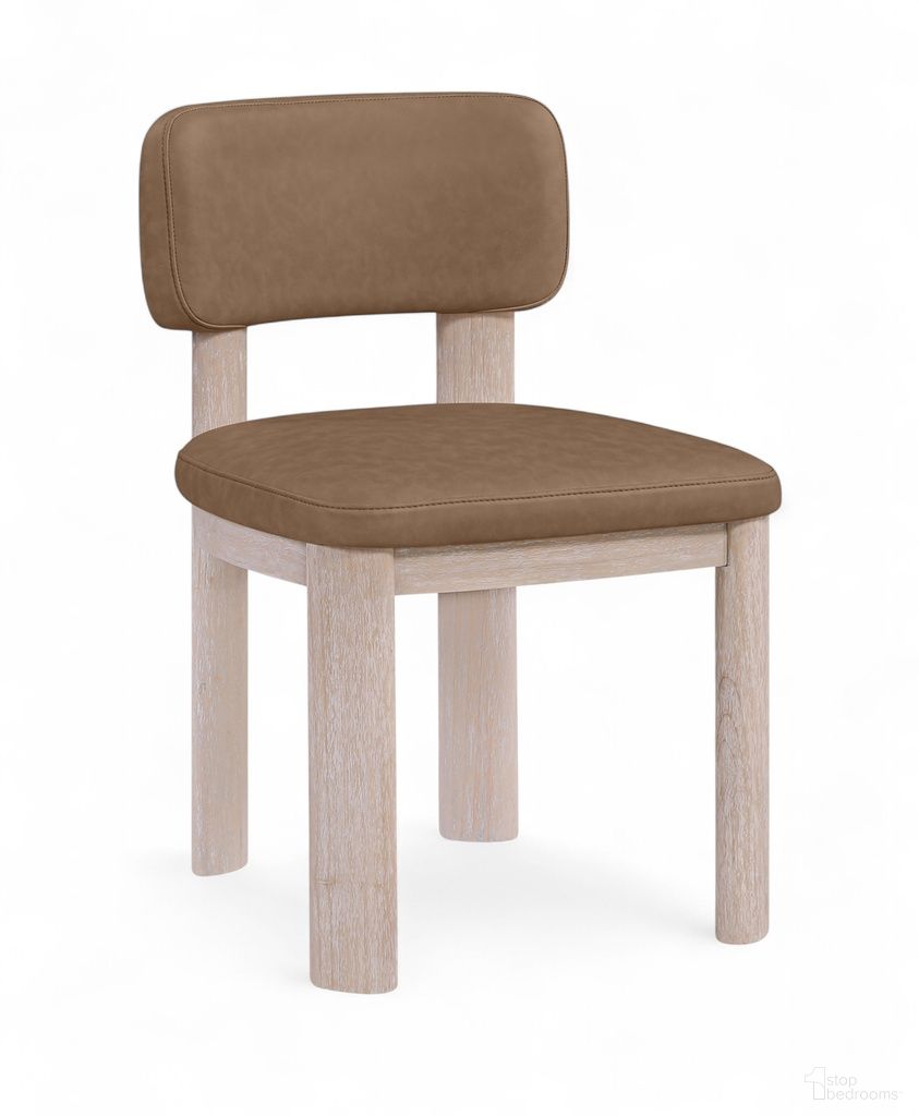 Paloma Vegan Leather Upholstered Dining Chair Set of 2 In Brown