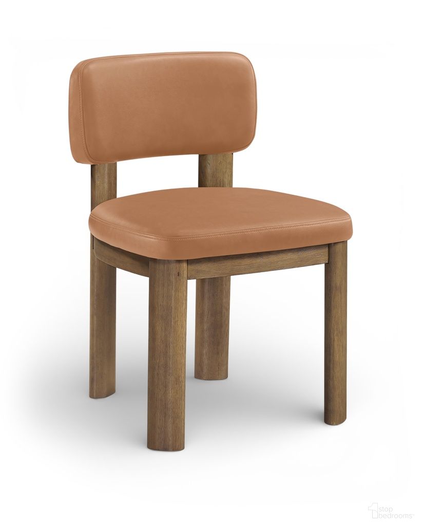Paloma Vegan Leather Upholstered Dining Chair Set of 2 In Cognac
