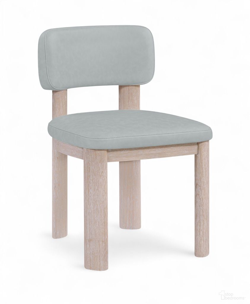 Paloma Vegan Leather Upholstered Dining Chair Set of 2 In Light Blue
