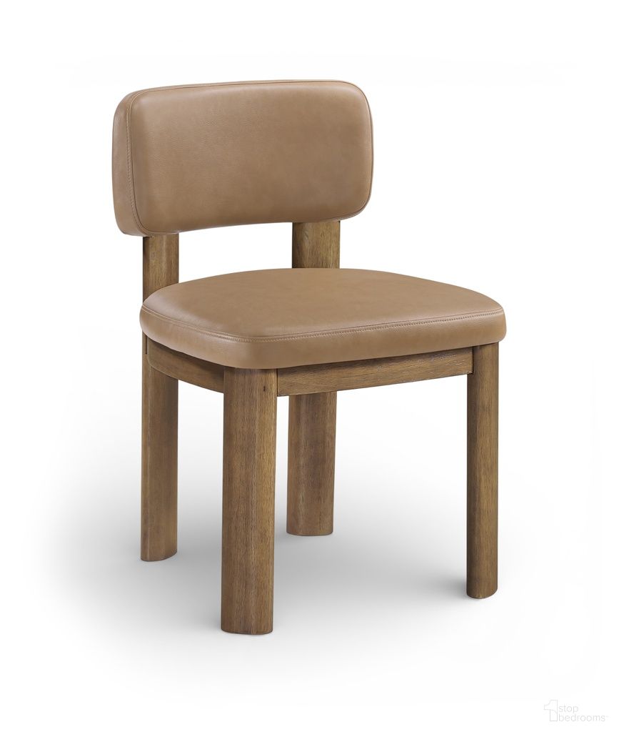 Paloma Vegan Leather Upholstered Dining Chair Set of 2 In Tan