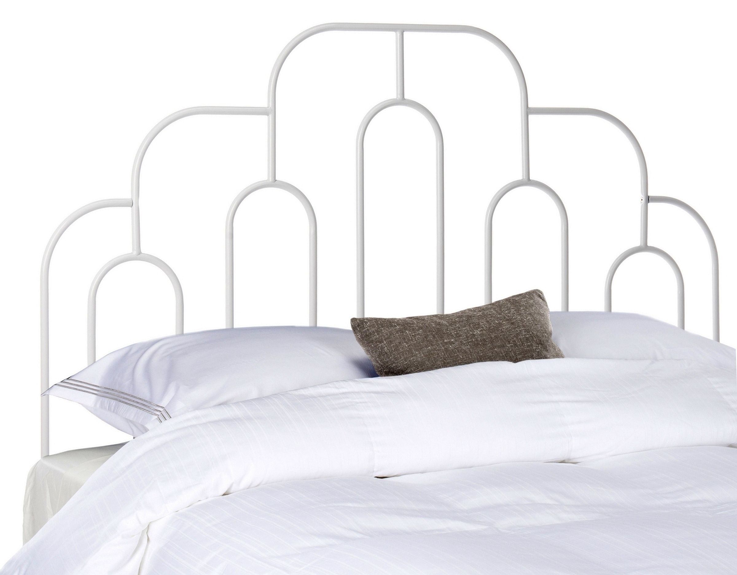 Paloma White Metal Full Retro Headboard