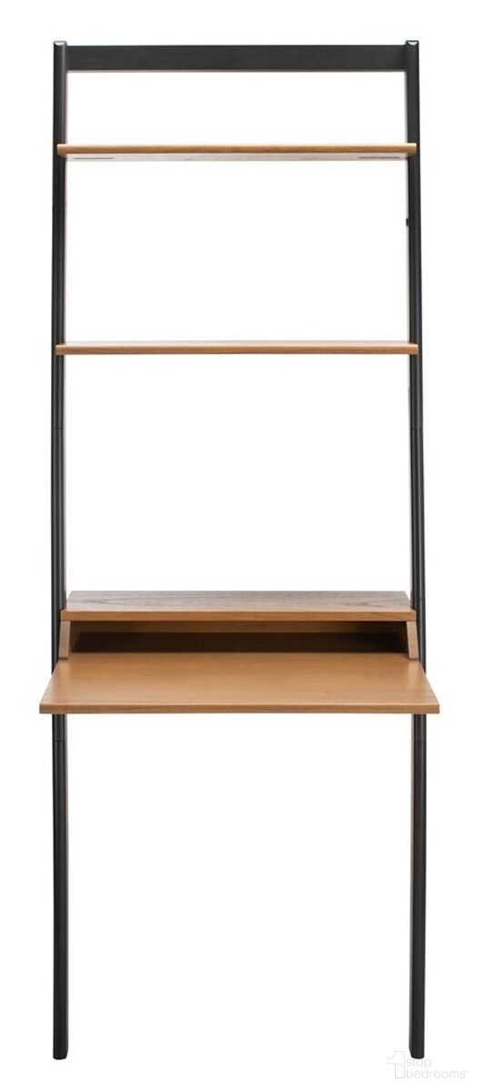 The appearance of Pamella 2 Shelf Leaning Desk in Natural and Charcoal designed by Safavieh in the modern / contemporary interior design. This natural and charcoal piece of furniture  was selected by 1StopBedrooms from Pamella Collection to add a touch of cosiness and style into your home. Sku: DSK9400C. Material: Wood.