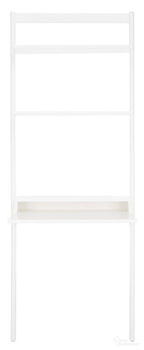 The appearance of Pamella 2 Shelf Leaning Desk in White designed by Safavieh in the modern / contemporary interior design. This white piece of furniture was selected by 1StopBedrooms from Pamella Collection to add a touch of cosiness and style into your home. Sku: DSK9400B. Material: Wood.