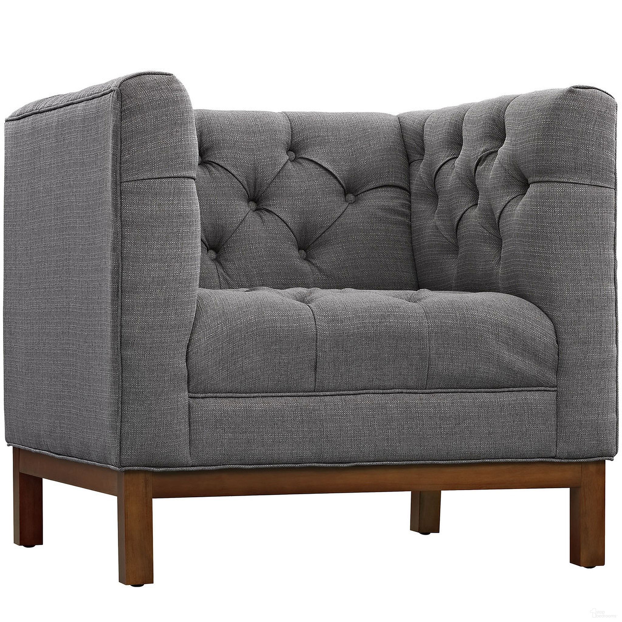 Panache Upholstered Fabric Armchair In Gray