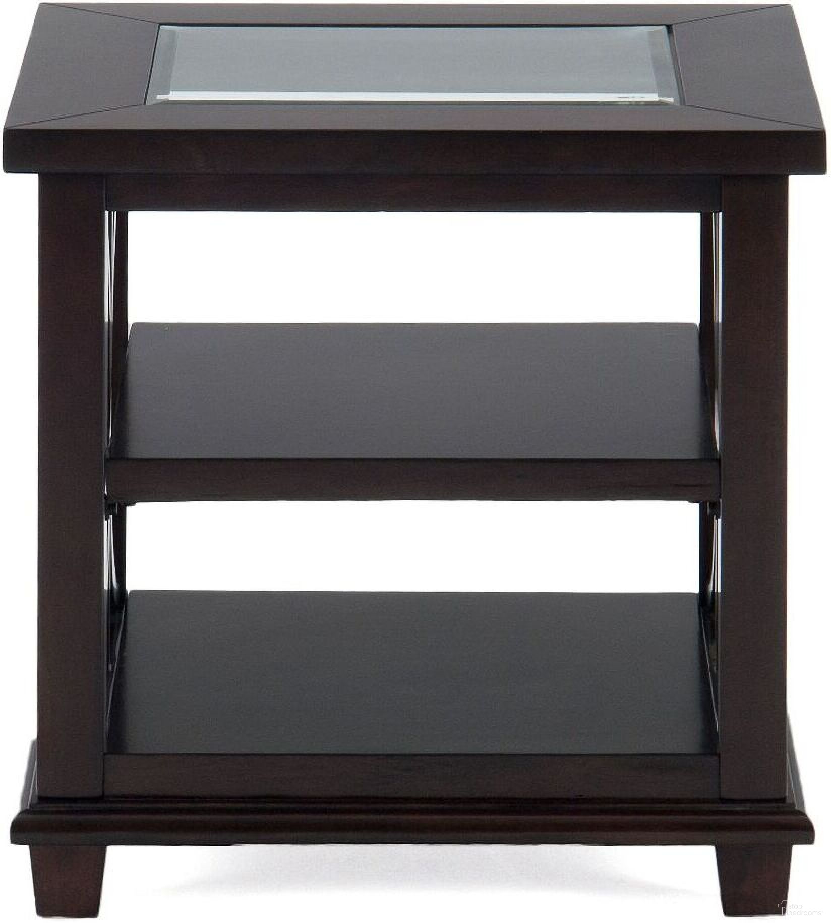 The appearance of Panama Brown End Table In Dark Brown designed by Jofran in the transitional interior design. This dark brown piece of furniture  was selected by 1StopBedrooms from Panama Collection to add a touch of cosiness and style into your home. Sku: 966-3. Material: Glass.