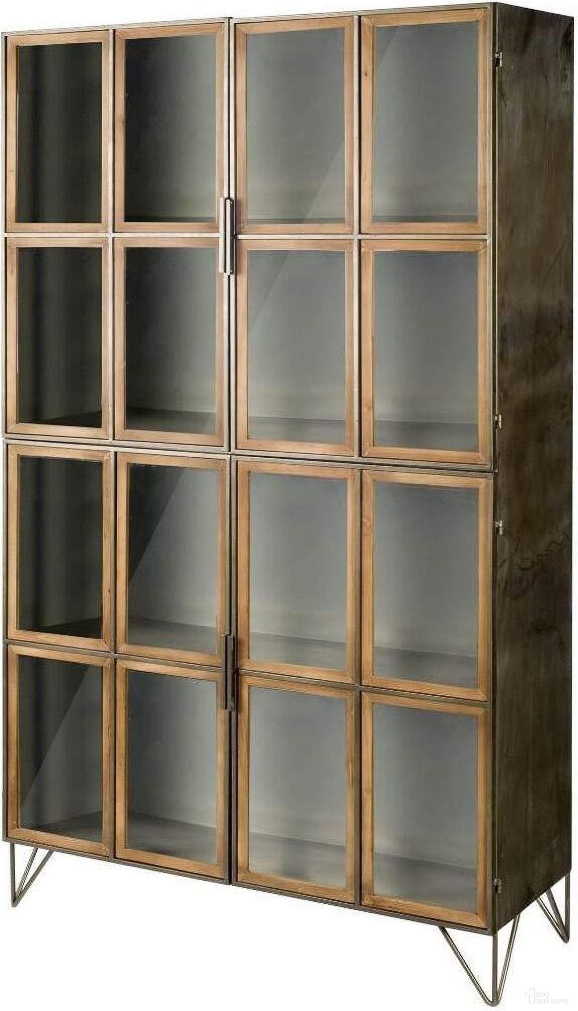 The appearance of Pandora I Brown Wood And Metal Glass Door Display Cabinet designed by Mercana in the modern / contemporary interior design. This brown piece of furniture was selected by 1StopBedrooms from Pandora Collection to add a touch of cosiness and style into your home. Sku: 50525. Material: Wood.