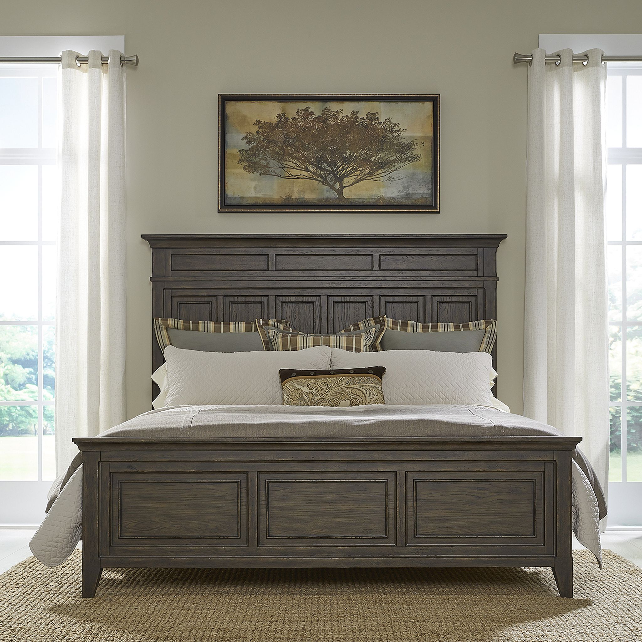 The appearance of Paradise Valley King California Panel Bed In Saddle Brown designed by Liberty in the traditional interior design. This saddle brown piece of furniture was selected by 1StopBedrooms from Paradise Valley Collection to add a touch of cosiness and style into your home. Sku: 297-BR15;297-BR90C;297-BR16. Bed Type: Panel Bed. Bed Size: California King. Material: Solid Rubberwood.