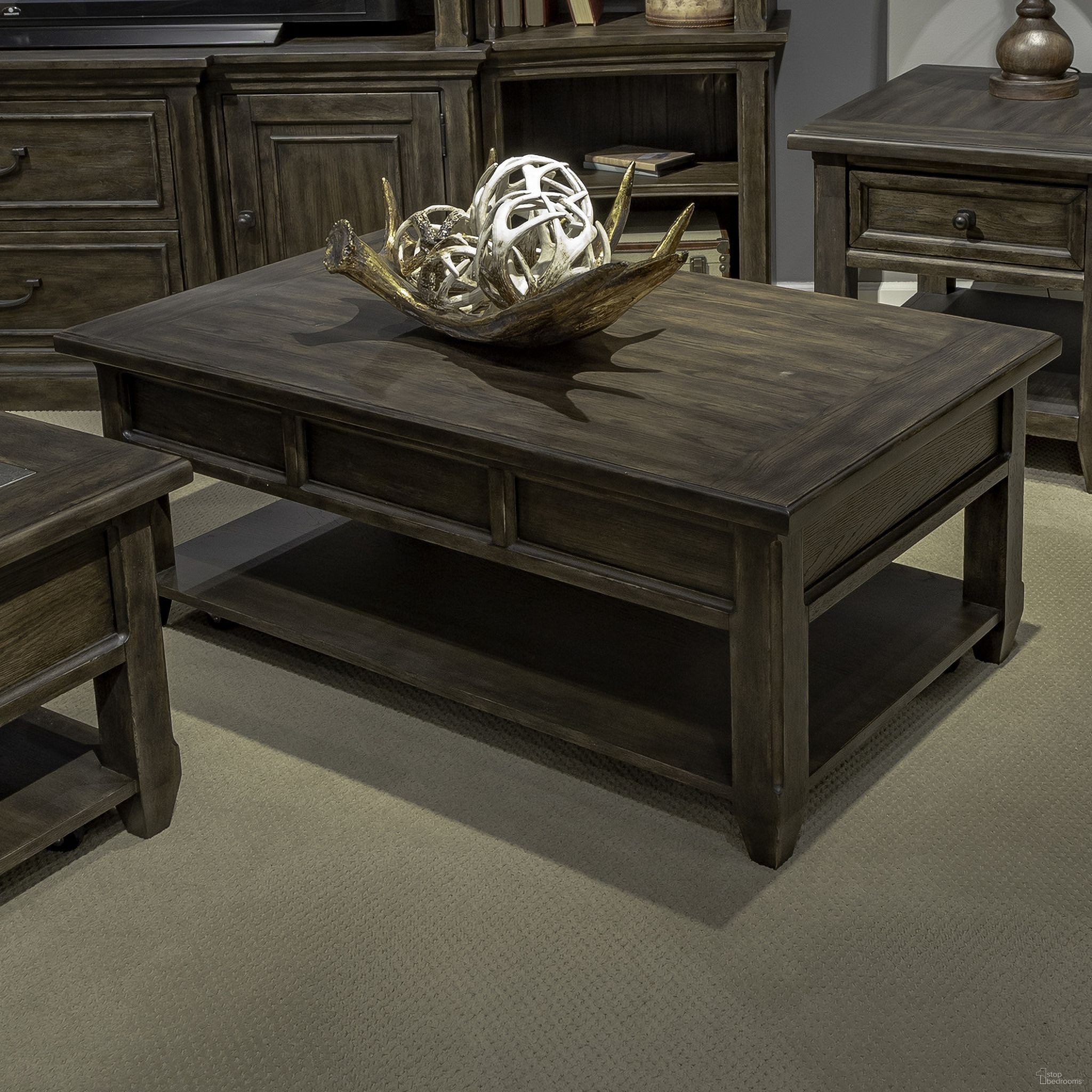 The appearance of Paradise Valley Lift Top Cocktail Table In Brown designed by Liberty in the traditional interior design. This brown piece of furniture was selected by 1StopBedrooms from Paradise Valley Collection to add a touch of cosiness and style into your home. Sku: 297-OT1011. Material: Rubberwood.