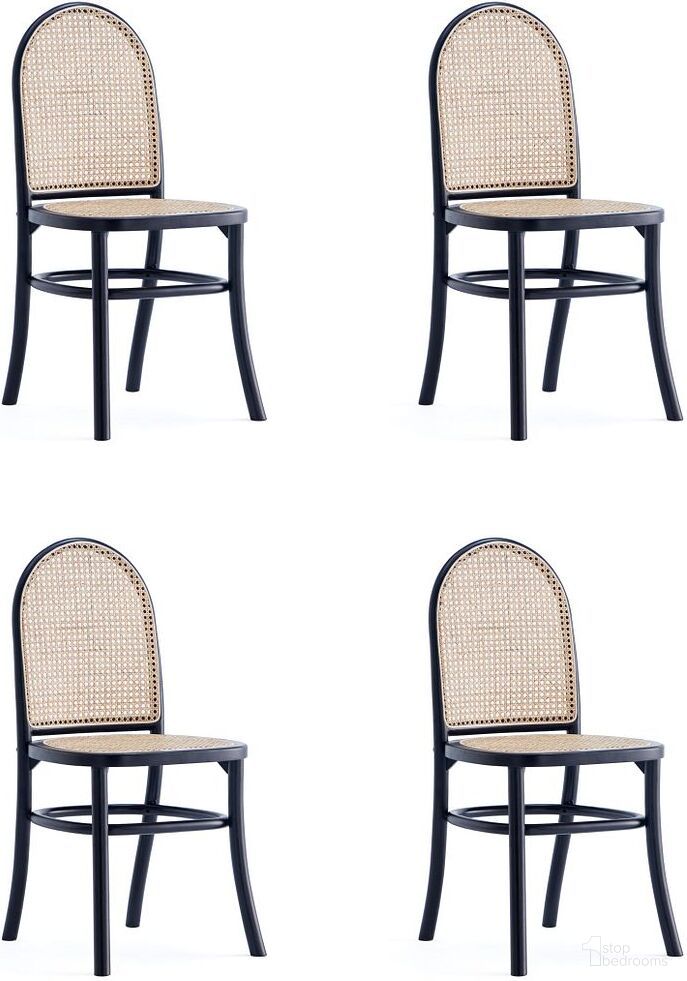 The appearance of Paragon Dining Chair 1.0 In Black and Cane Set of 4 designed by Manhattan Comfort in the industrial interior design. This black and grey piece of furniture  was selected by 1StopBedrooms from Paragon 1.0 Collection to add a touch of cosiness and style into your home. Sku: DCCA05-GY;DCCA05-GY. Material: Wood. Chair Type: Side Chair.