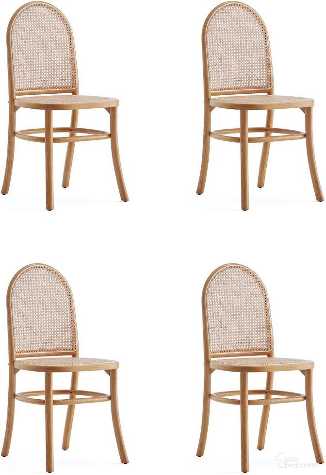 The appearance of Paragon Dining Chair 1.0 In Nature and Cane Set of 4 designed by Manhattan Comfort in the industrial interior design. This nature piece of furniture  was selected by 1StopBedrooms from Paragon 1.0 Collection to add a touch of cosiness and style into your home. Sku: DCCA05-OM;DCCA05-OM. Material: Wood. Chair Type: Side Chair.