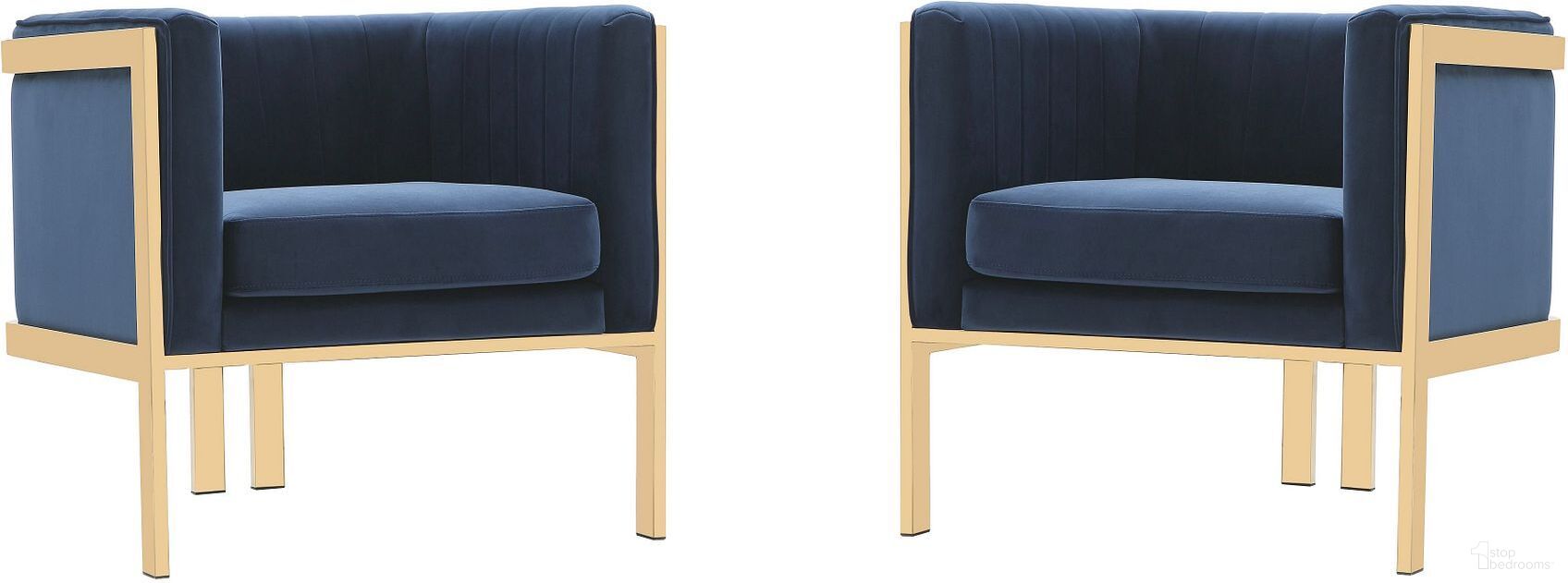 The appearance of Paramount Accent Armchair in Royal Blue and Polished Brass (Set of 2) designed by Manhattan Comfort in the modern / contemporary interior design. This royal blue piece of furniture was selected by 1StopBedrooms from Paramount Collection to add a touch of cosiness and style into your home. Sku: AC053-BL;AC053-BL. Material: Stainless Steel.