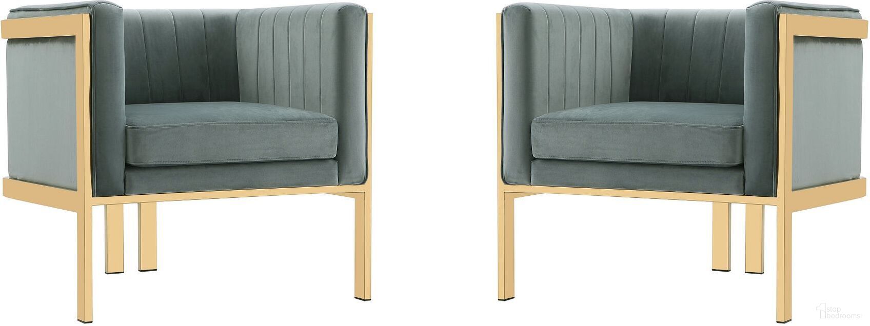 The appearance of Paramount Accent Armchair in Warm Grey and Polished Brass (Set of 2) designed by Manhattan Comfort in the modern / contemporary interior design. This warm grey piece of furniture  was selected by 1StopBedrooms from Paramount Collection to add a touch of cosiness and style into your home. Sku: AC053-GY;AC053-GY. Material: Stainless Steel.
