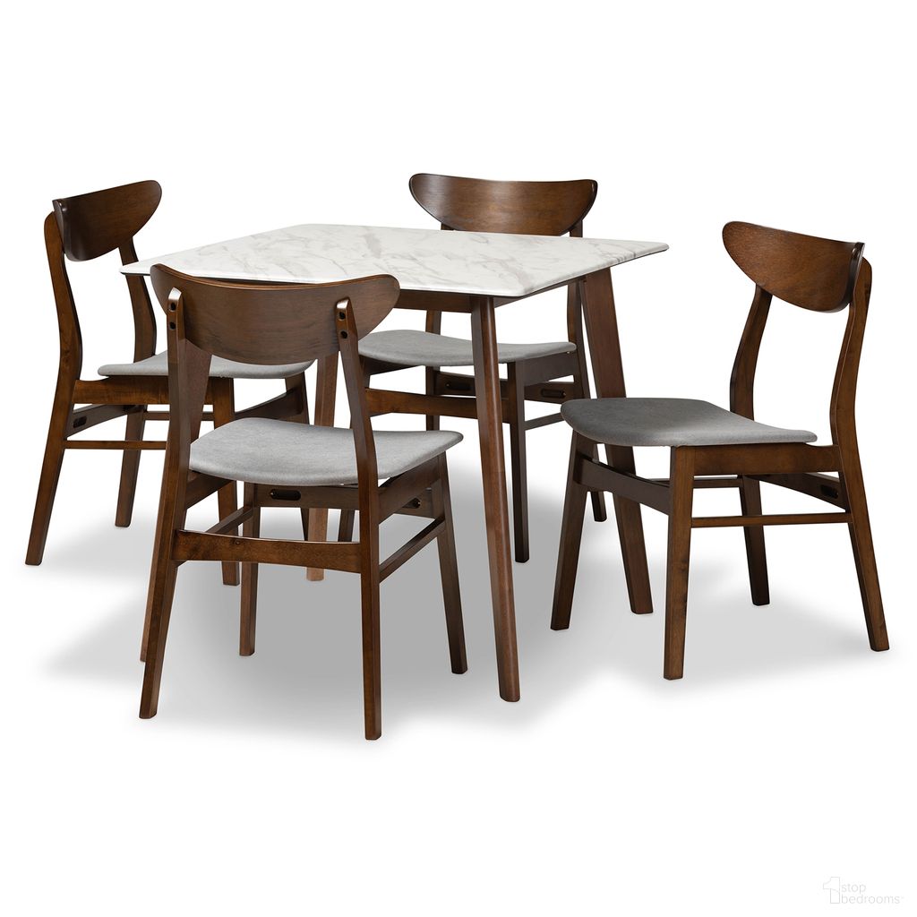 Paras Wood 5-Piece Dining Set In Brown and Grey