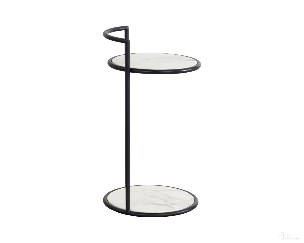 Parga Marble Look End Table In Black
