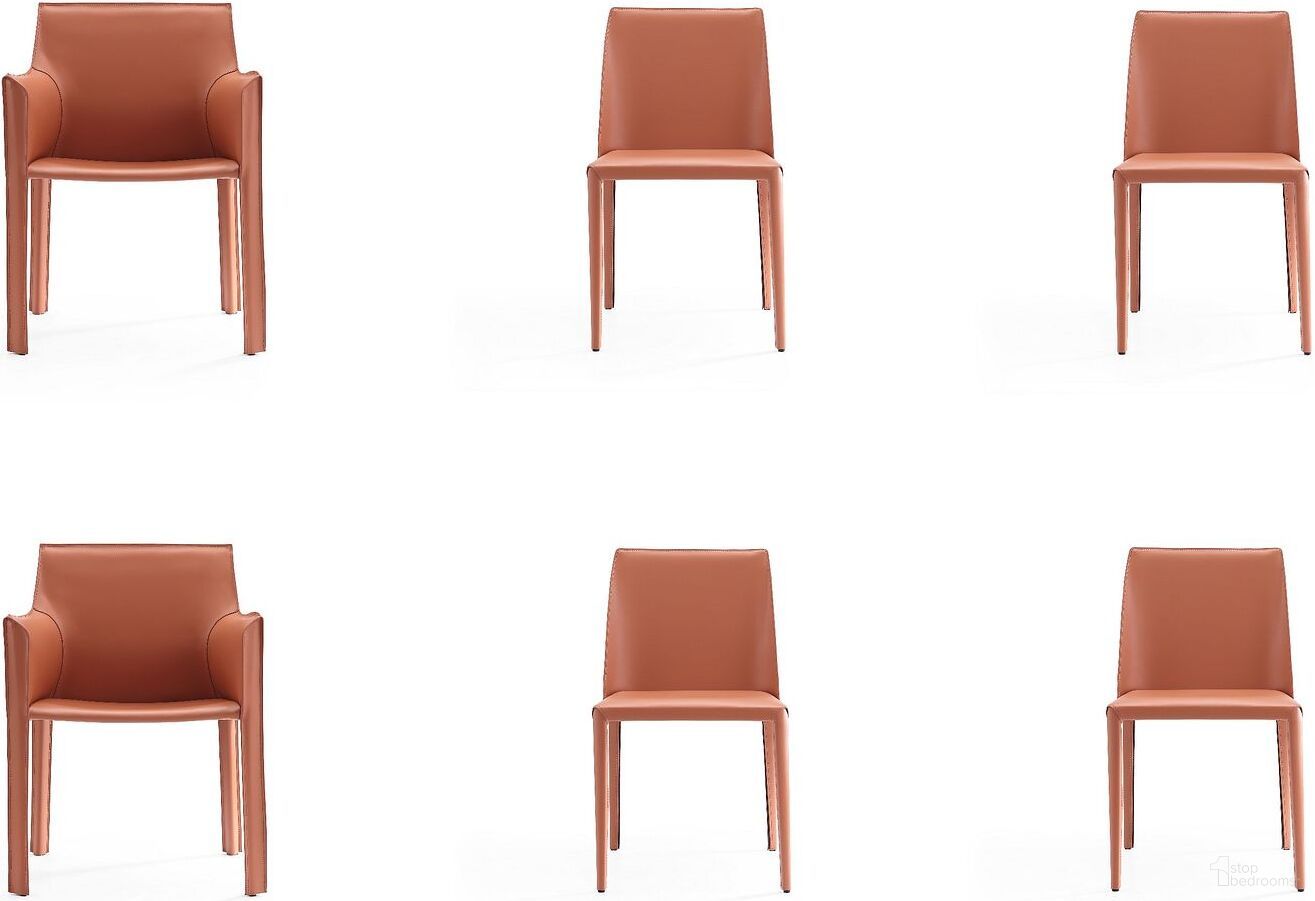 The appearance of Paris 6-Piece Dining Chairs in Clay designed by Manhattan Comfort in the modern / contemporary interior design. This clay piece of furniture was selected by 1StopBedrooms from Paris Collection to add a touch of cosiness and style into your home. Sku: DC032-CY;DC032-CY;DC034-CY;DC034-CY. Material: Metal. Chair Type: Arm Chair.