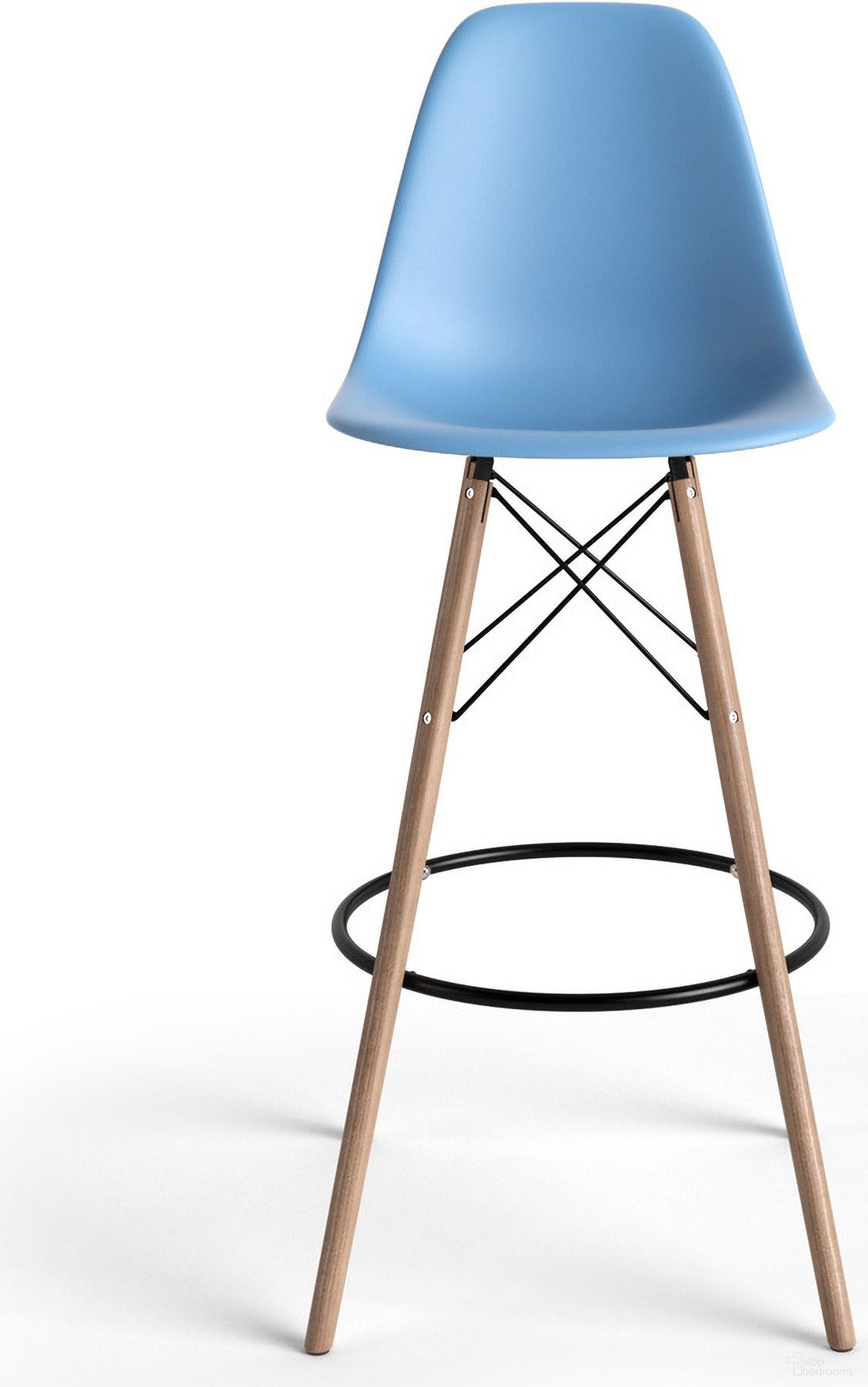 The appearance of Paris Bar Height Stools Set of 2 In Blue designed by Aeon in the modern / contemporary interior design. This blue piece of furniture was selected by 1StopBedrooms from Paris Collection to add a touch of cosiness and style into your home. Sku: AE6511-Blue. Material: Wood.
