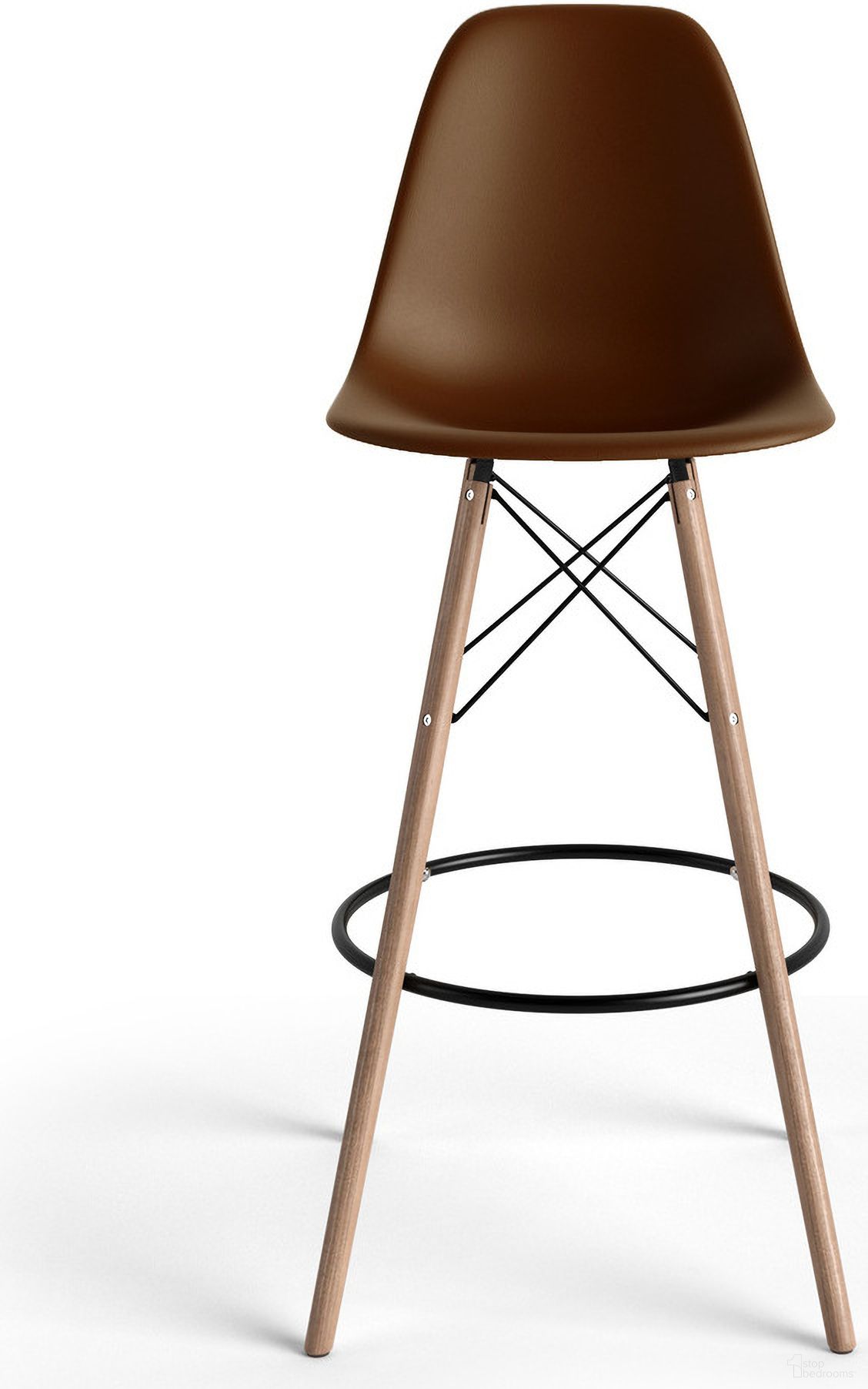 Paris Bar Height Stools Set of 2 In Brown