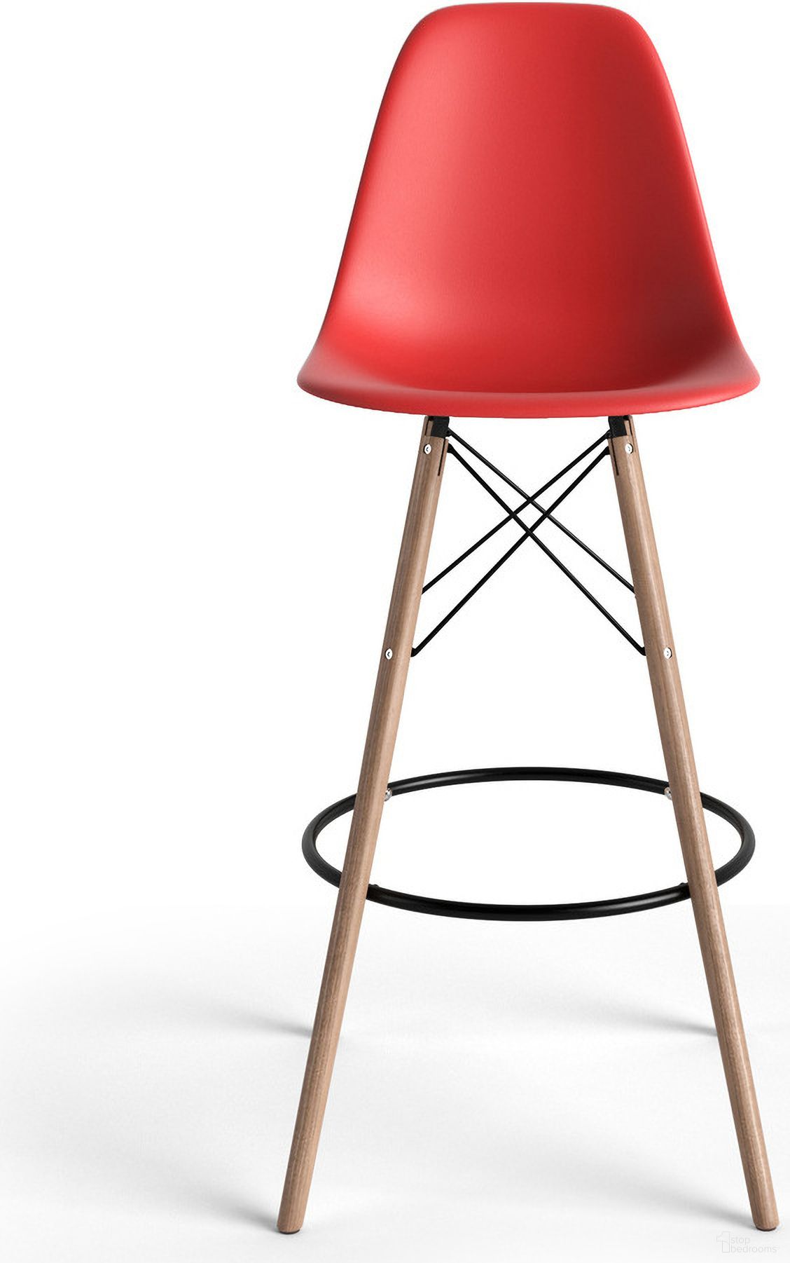 The appearance of Paris Bar Height Stools Set of 2 In Red designed by Aeon in the modern / contemporary interior design. This red piece of furniture was selected by 1StopBedrooms from Paris Collection to add a touch of cosiness and style into your home. Sku: AE6511-Red. Material: Wood.