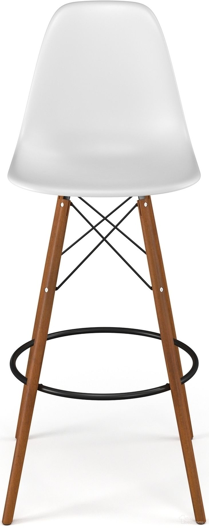 The appearance of Paris Bar Height Stools Set of 2 In Walnut and White designed by Aeon in the modern / contemporary interior design. This walnut and white piece of furniture was selected by 1StopBedrooms from Paris Collection to add a touch of cosiness and style into your home. Sku: AE6511-Walnut-White. Material: Wood.