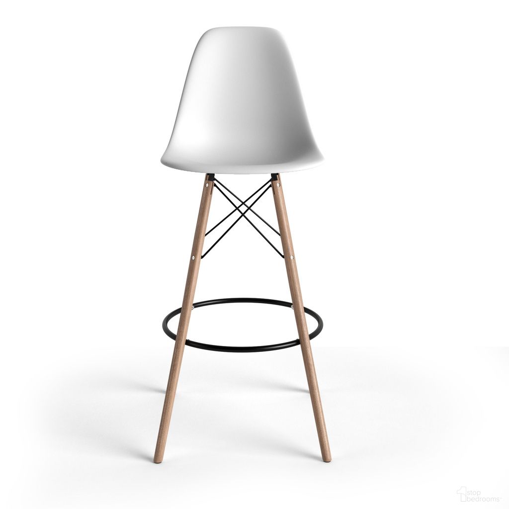 The appearance of Paris Bar Height Stools Set of 2 In White designed by Aeon in the modern / contemporary interior design. This white piece of furniture  was selected by 1StopBedrooms from Paris Collection to add a touch of cosiness and style into your home. Sku: AE6511-White. Material: Wood.