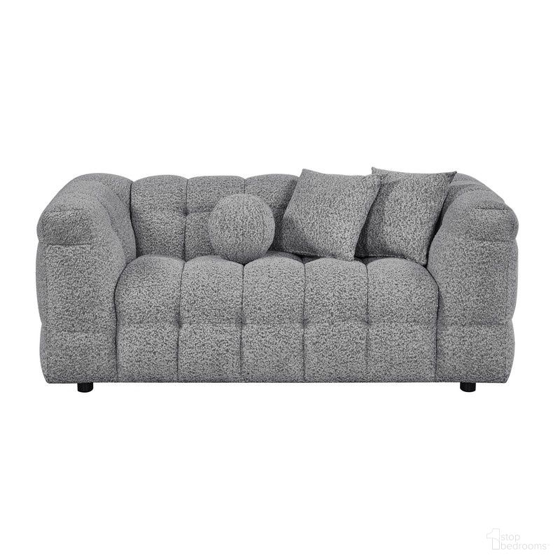 Paris Boucle Fabric Loveseat in Rich Gray