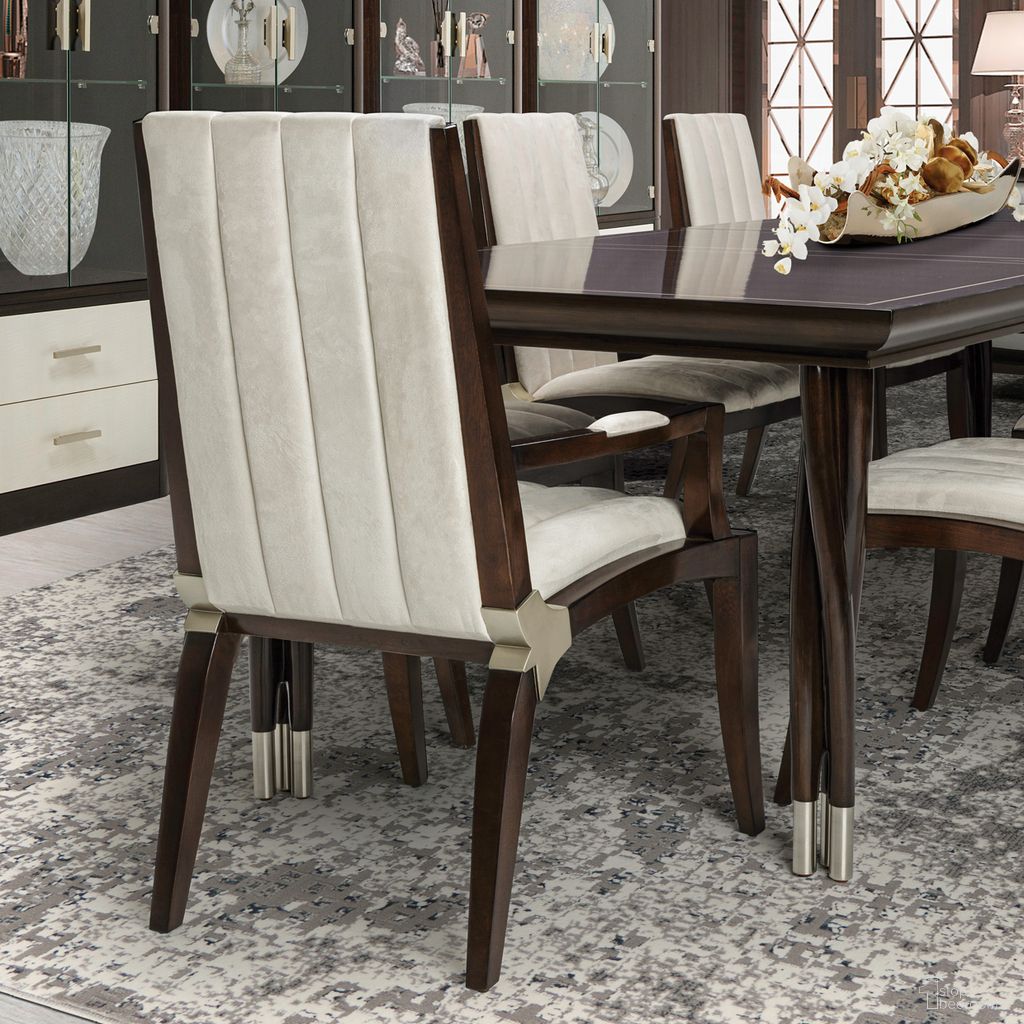 The appearance of Paris Chic Round Dining Room Set In Espresso designed by Michael Amini in the transitional interior design. This espresso piece of furniture was selected by 1StopBedrooms from Paris Chic Collection to add a touch of cosiness and style into your home. Sku: NF9003101T-409;NF9003101B-409;NF9003003A-409. Table Base Style: Pedestal. Table Top Shape: Round. Size: 60". Material: Solid Wood.