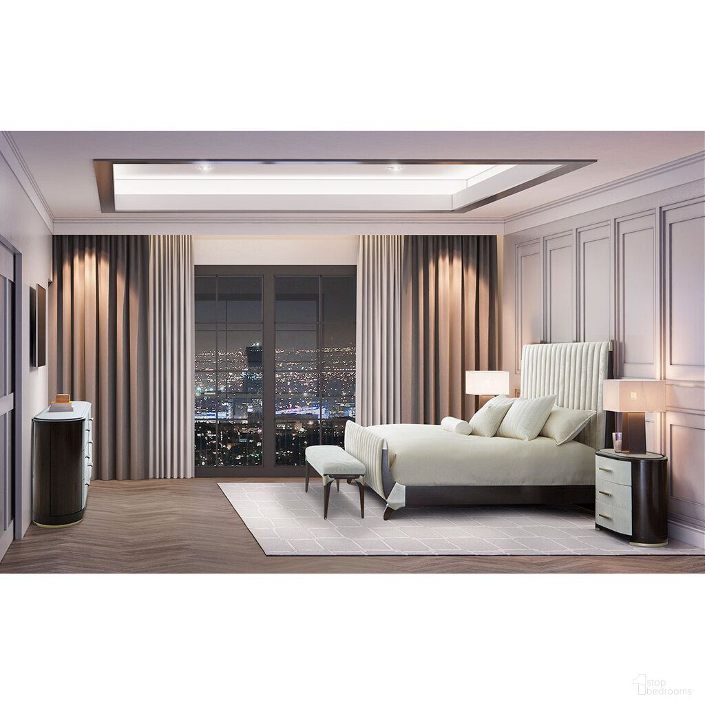 The appearance of Paris Chic Sleigh Bedroom Set In Espresso designed by Michael Amini in the transitional interior design. This espresso piece of furniture was selected by 1StopBedrooms from Paris Chic Collection to add a touch of cosiness and style into your home. Sku: NF9003016-409;NF9003026-409;NF9003038-409;9000238-00;NF9003040-409. Bed Size: King. Material: Solid Wood.